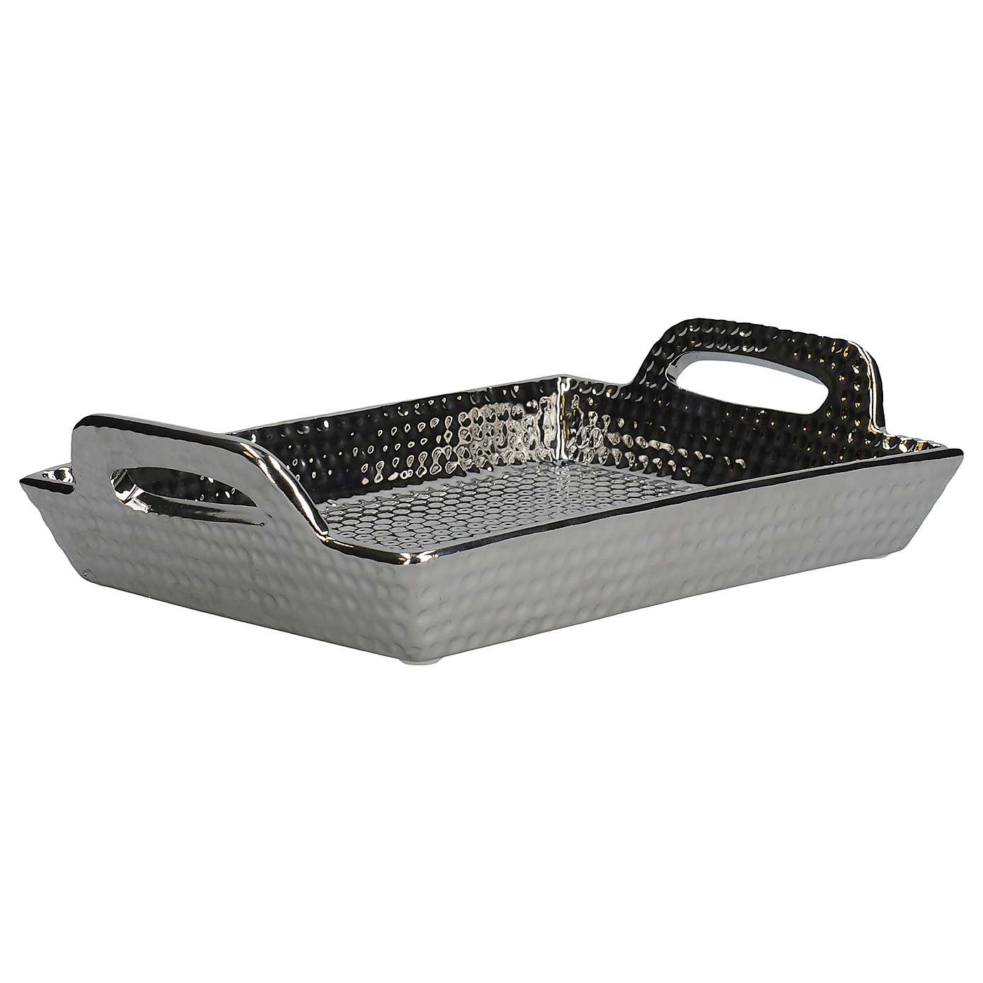 Ceramic Silver Dimple Tray