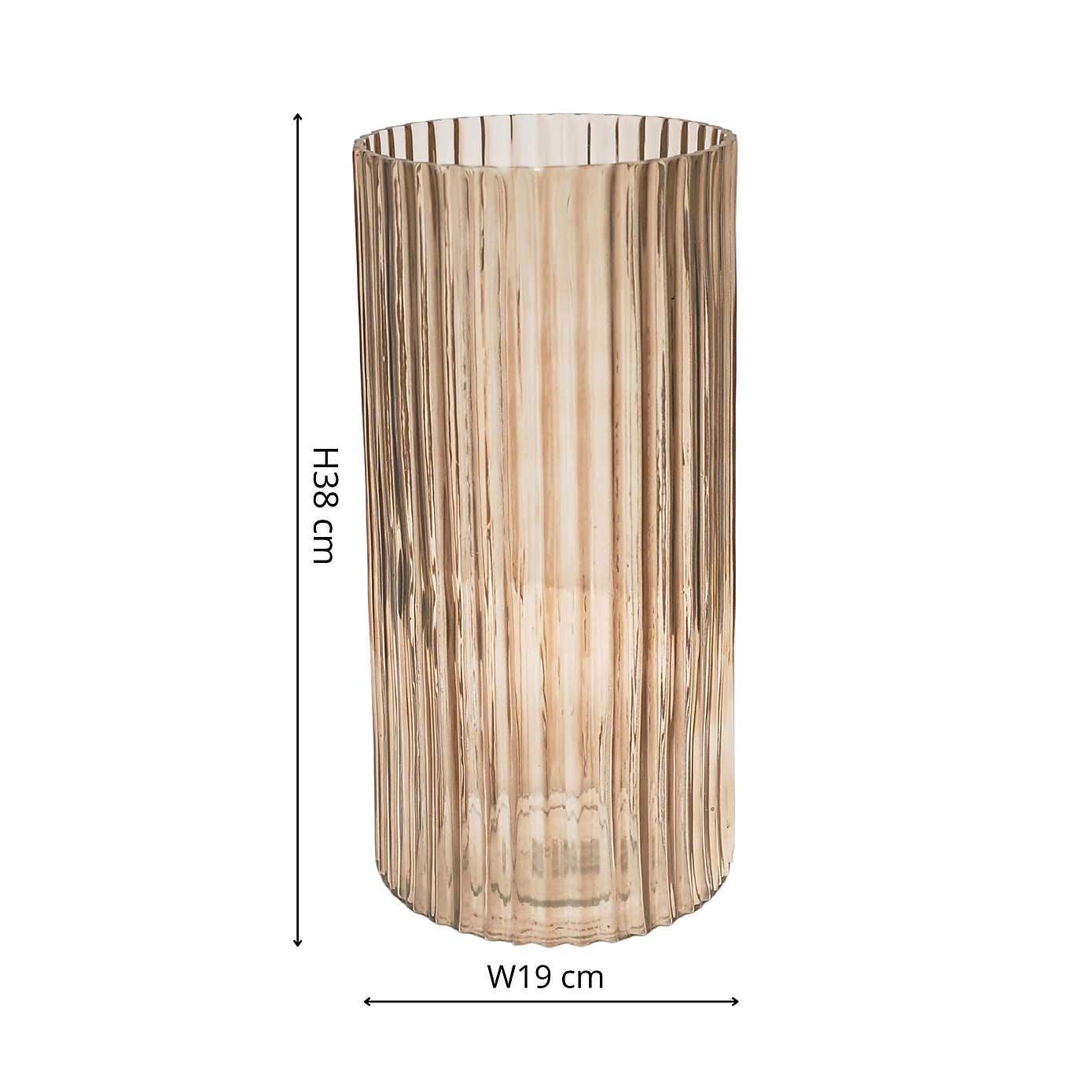 Daphne Ribbed Glass Vase