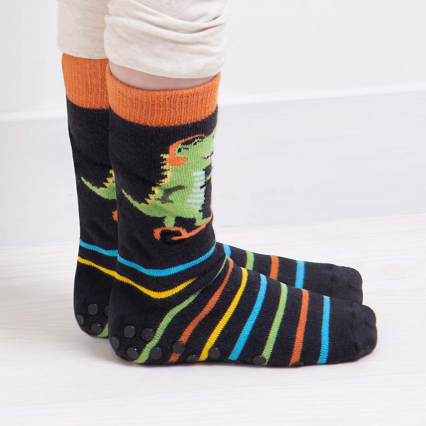 totes Pack of 2 Toasties Kids Original Dino Slipper Socks