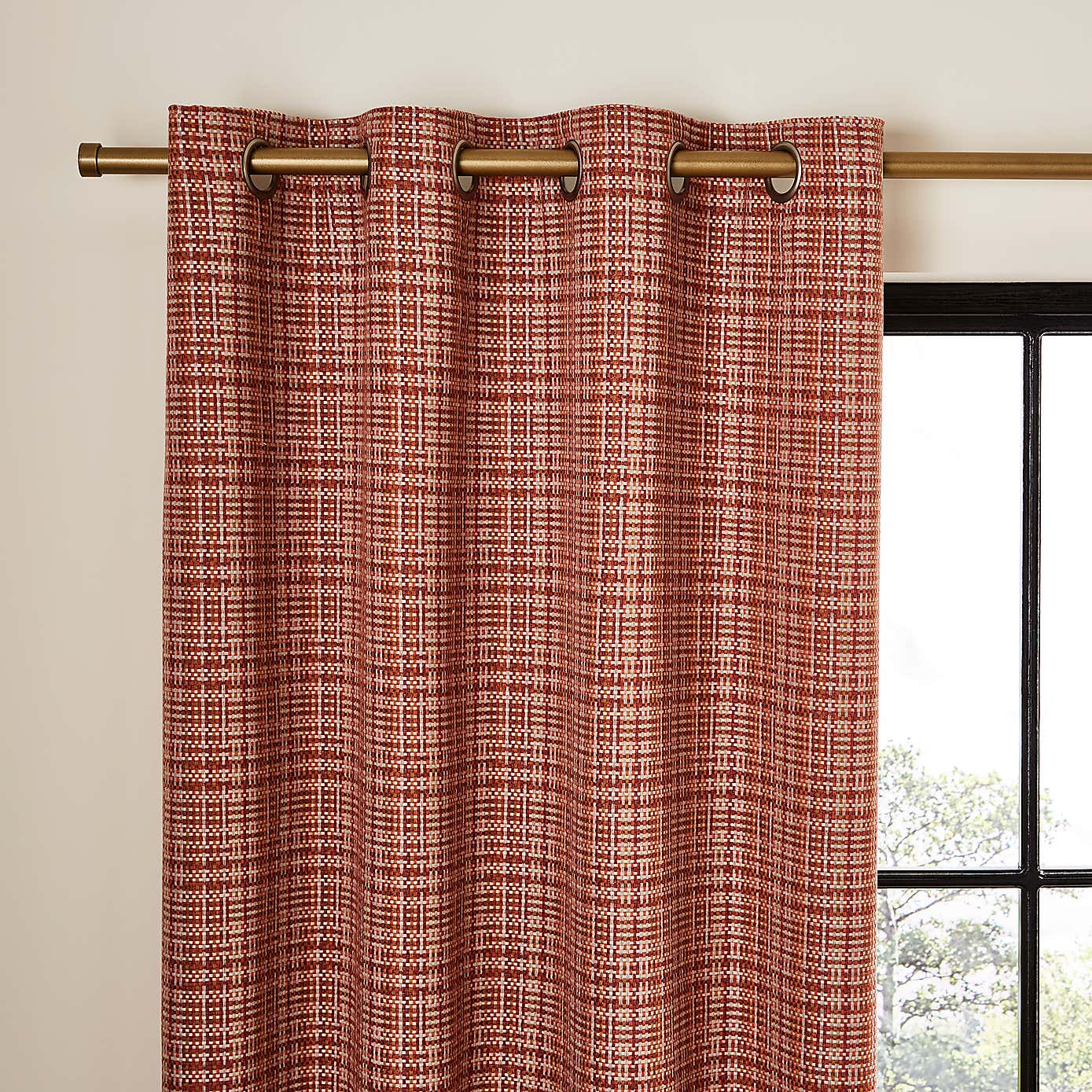 Beckett Basket Weave Blackout Eyelet Curtains