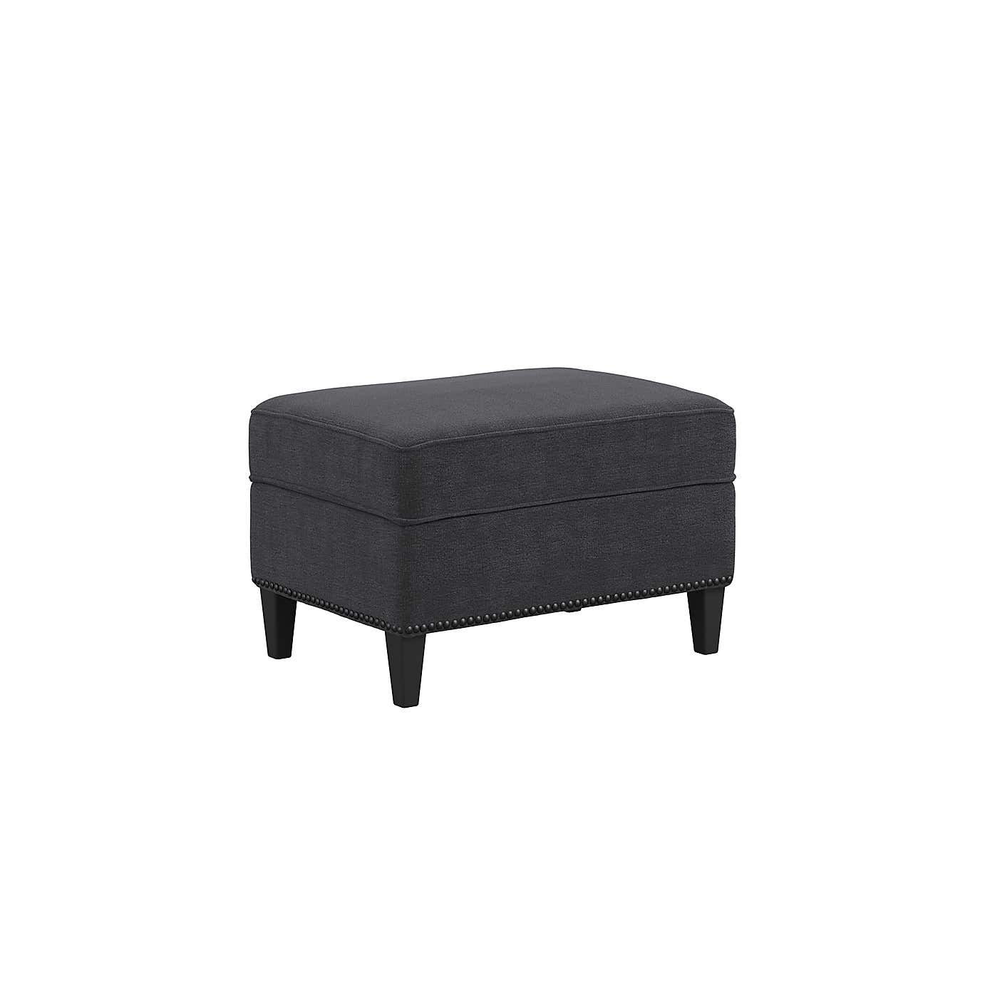 Atticus Linen Blend Footstool