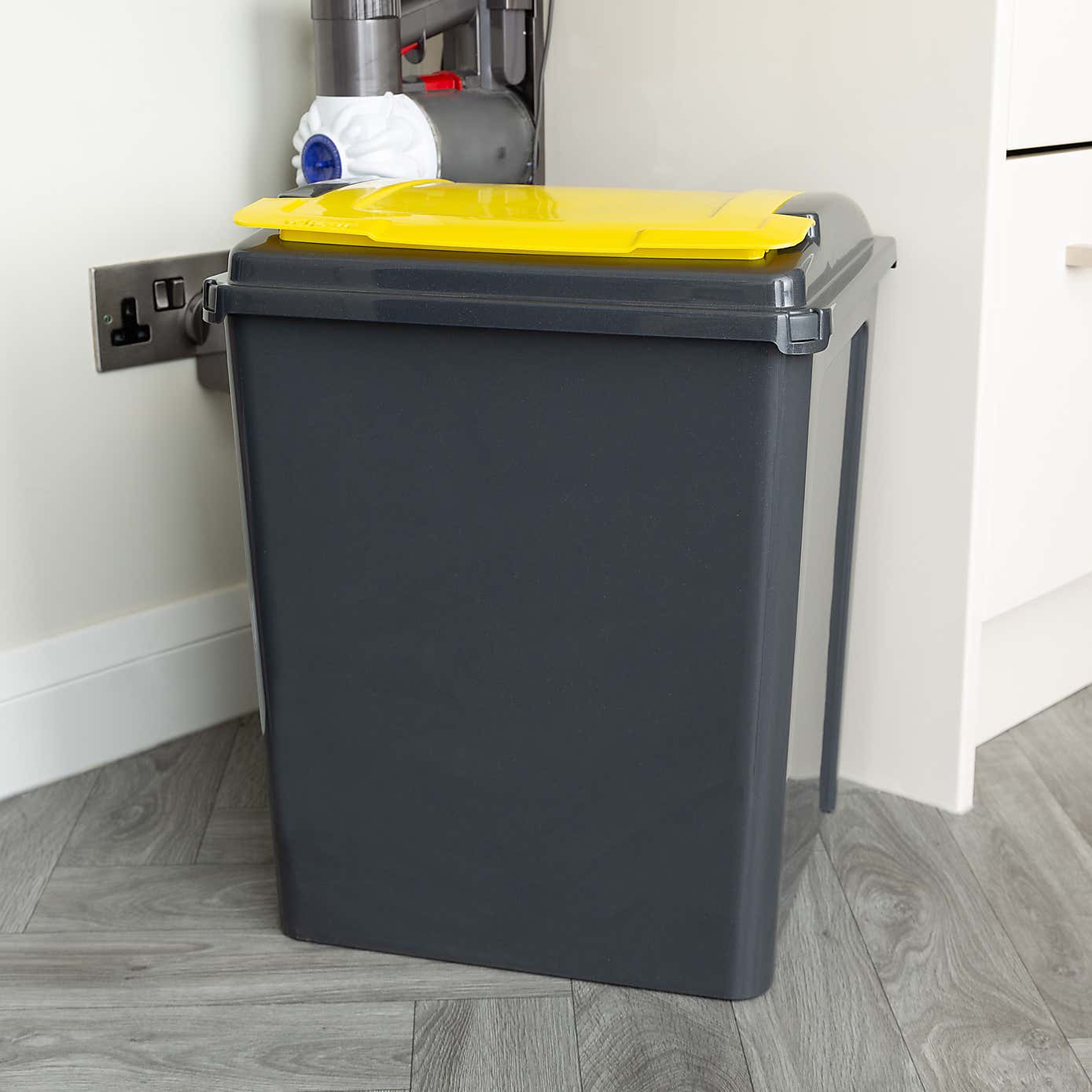 Wham 50L Set of 3 Recycling Bins with Red, Green, & Yellow Lids