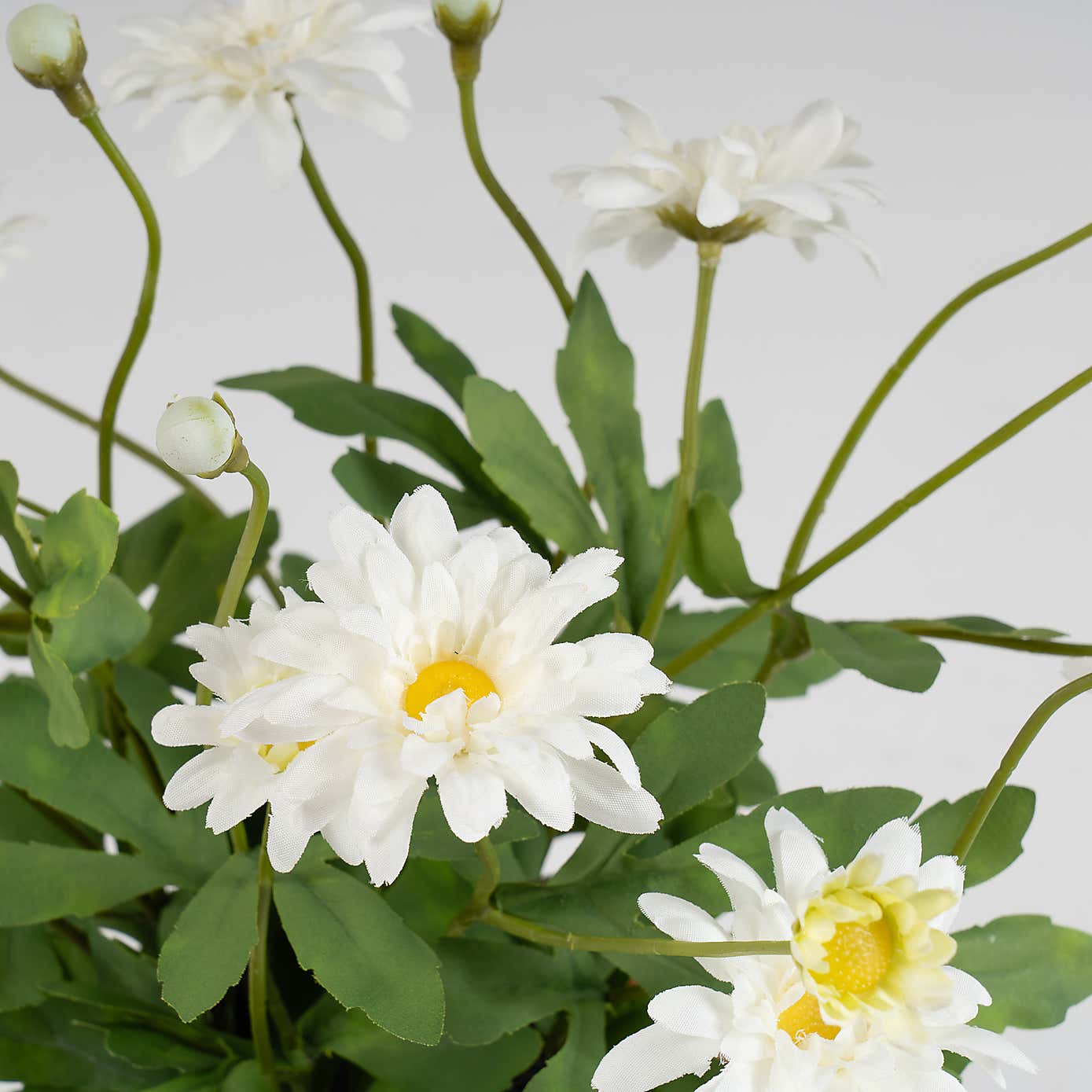 Artificial White Daisy in Terracotta Plant Pot