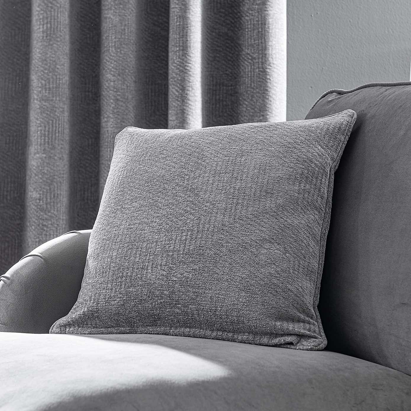 Chenille Geo Eyelet Curtains