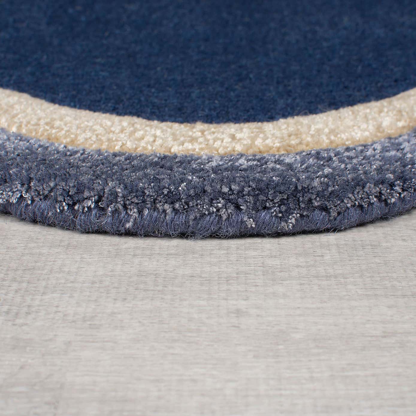 Azure Wave Border Wool Rug