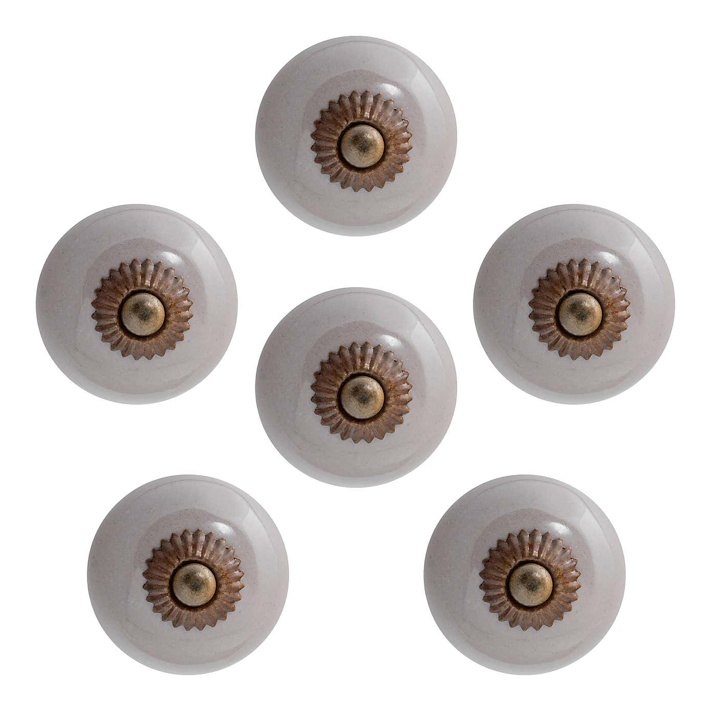 Pack of 6 Nicola Spring Round Drawer Knobs
