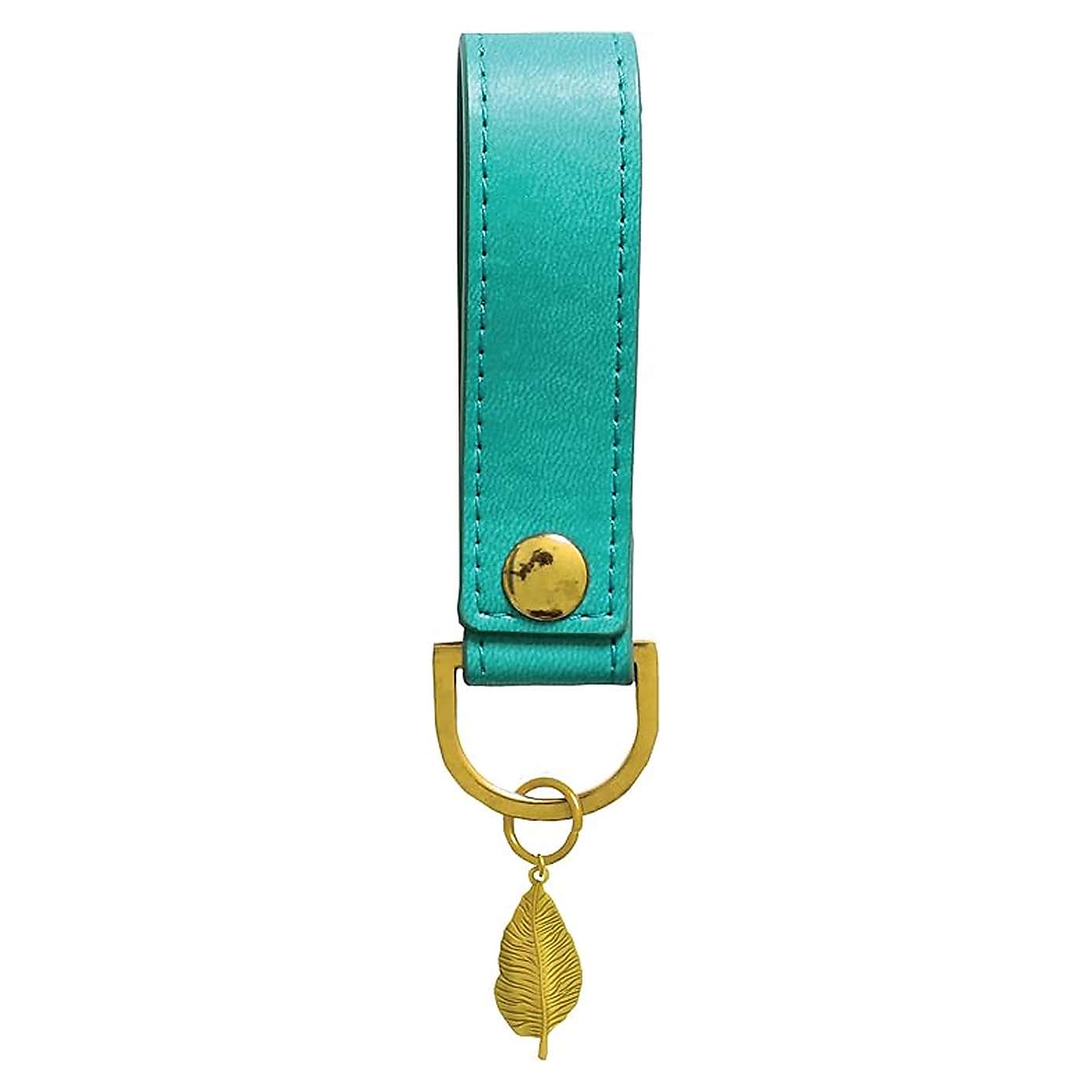 Brandvine Leaf Teal Keyring
