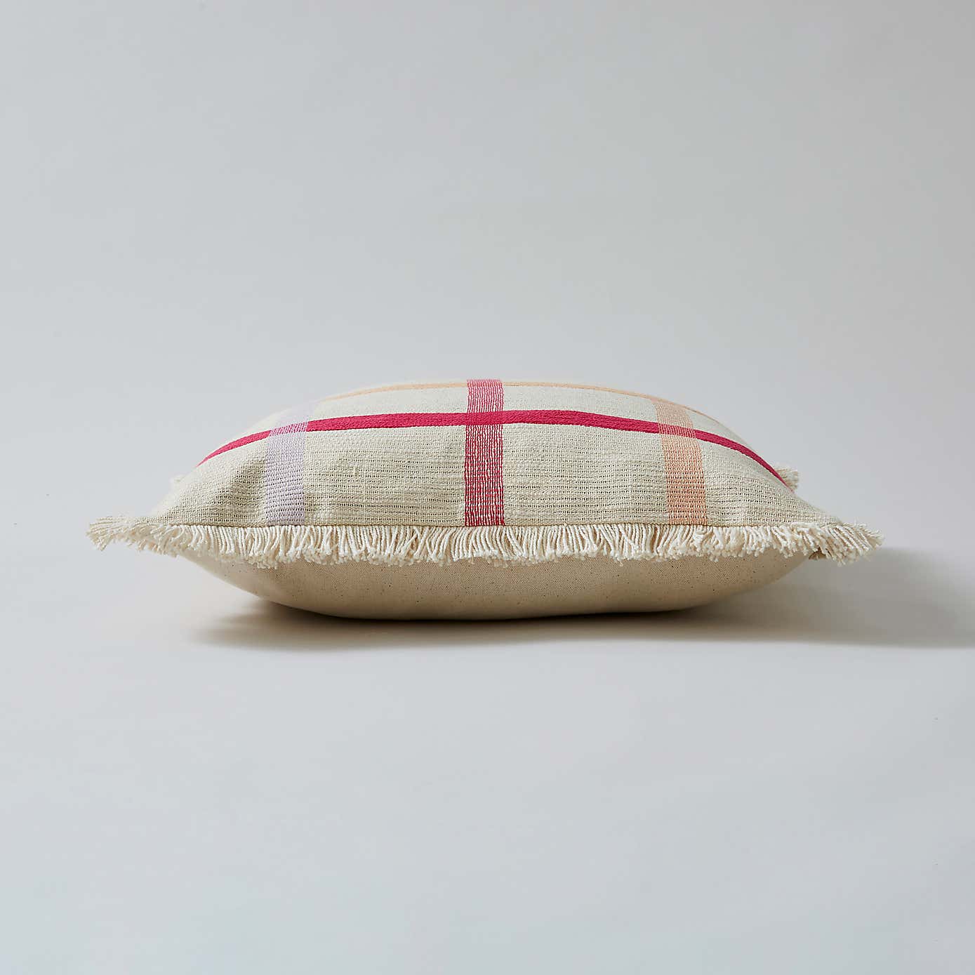 Woven Check Cotton Square Cushion