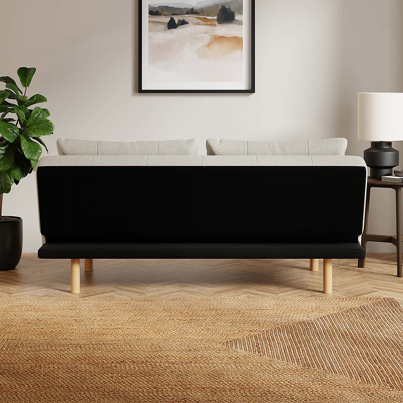 Lottie Boucle Two Tone Clic Clac Double Sofa Bed