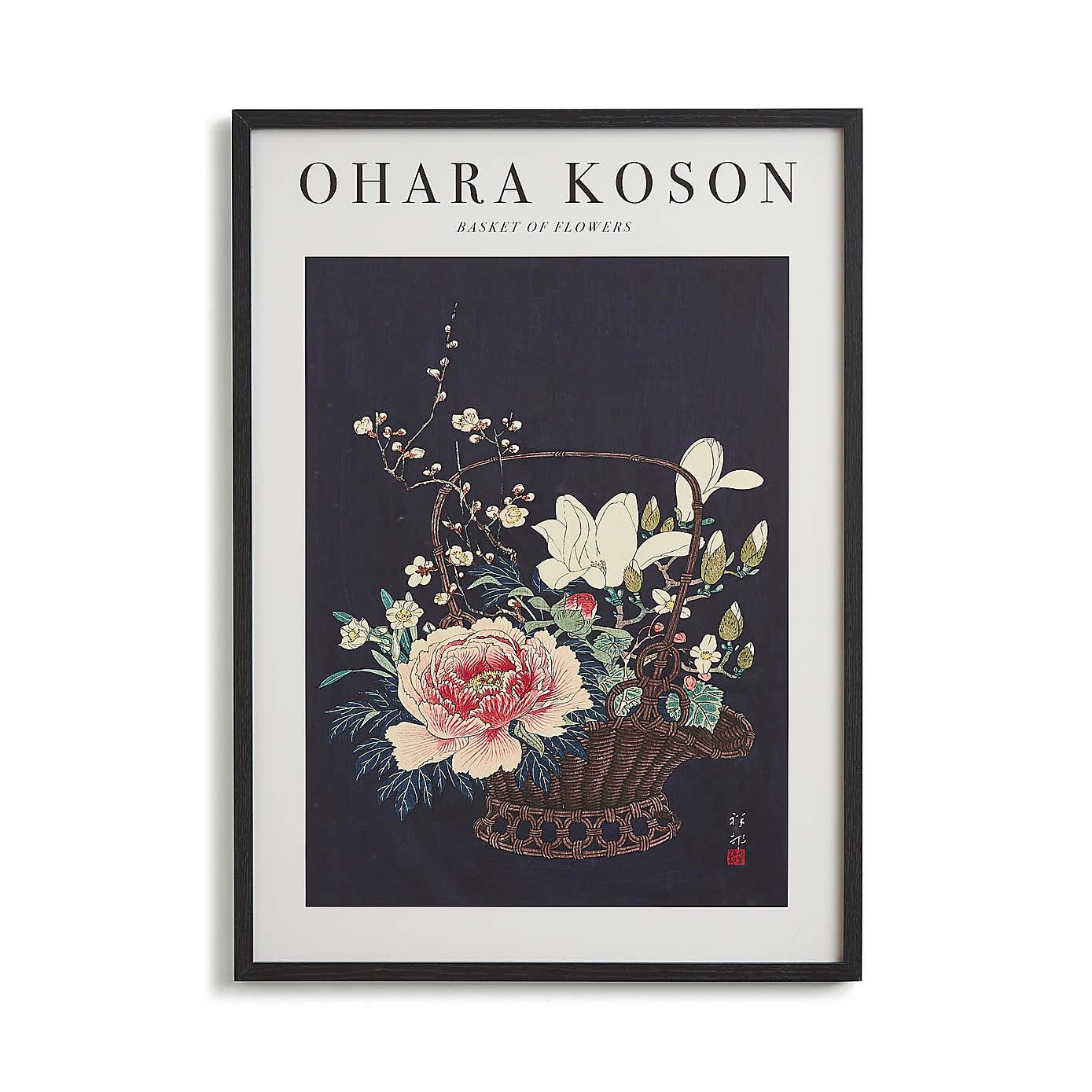 Basket of Flowers by Ohara Koson Framed Print