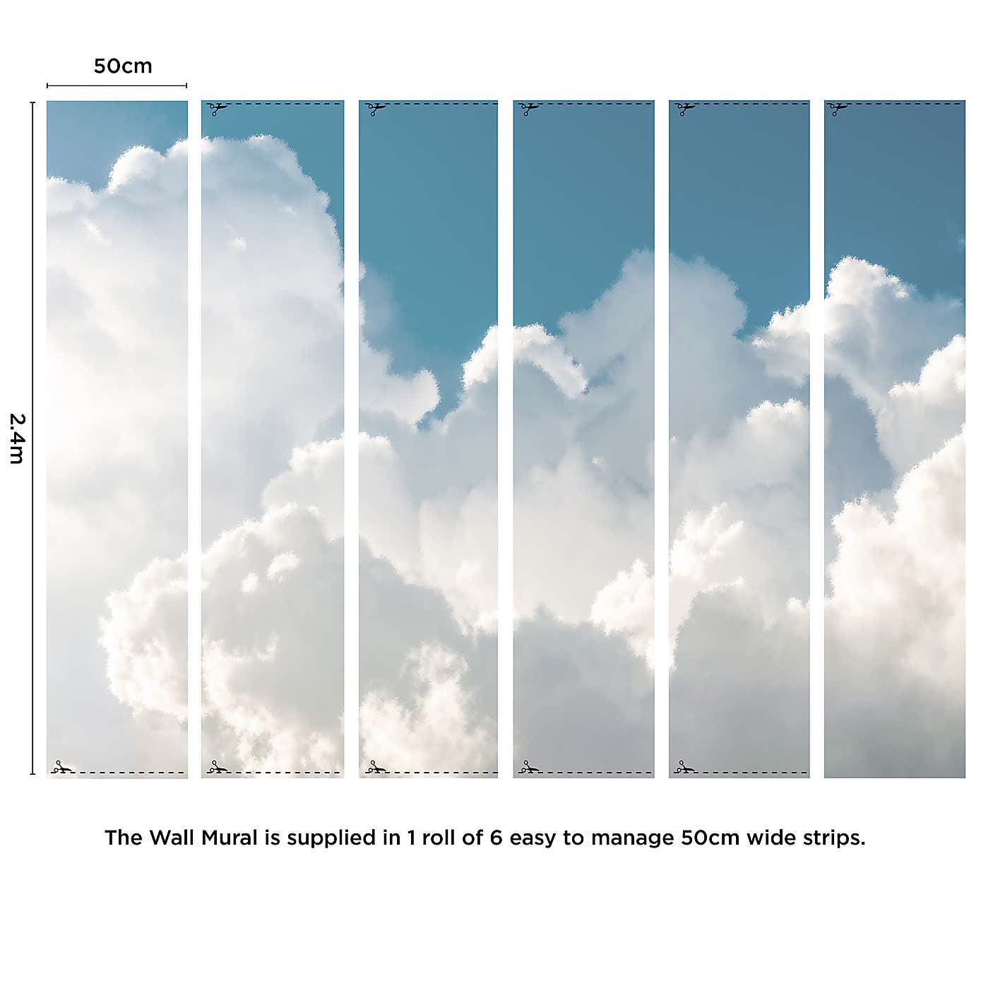 Watercolour Clouds Mural