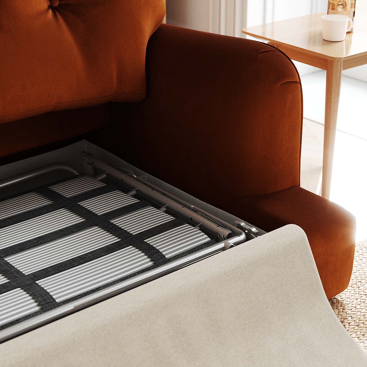 Martha Matte Plush Velvet 2 Seater Double Sofa Bed