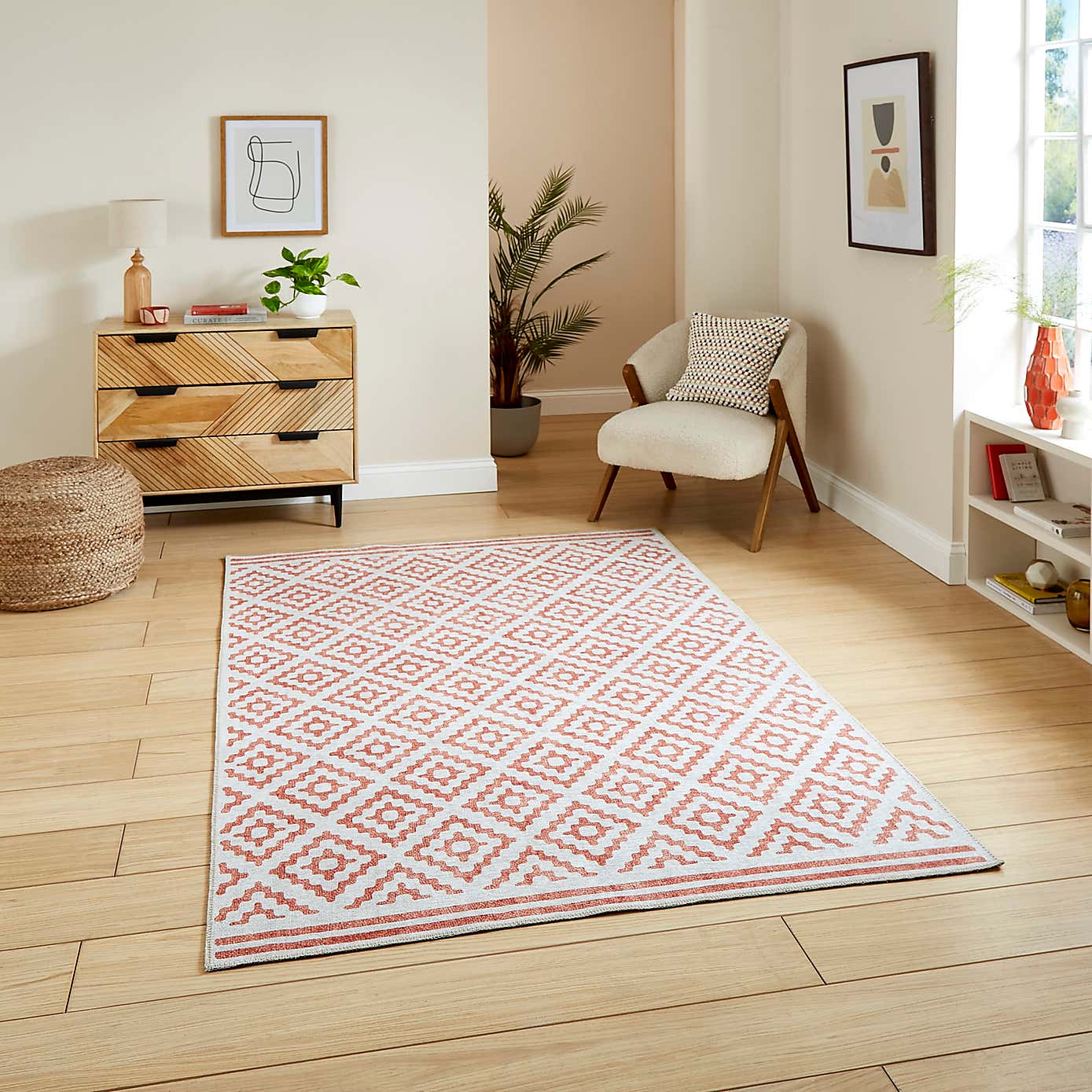 Coral Diamond Rug