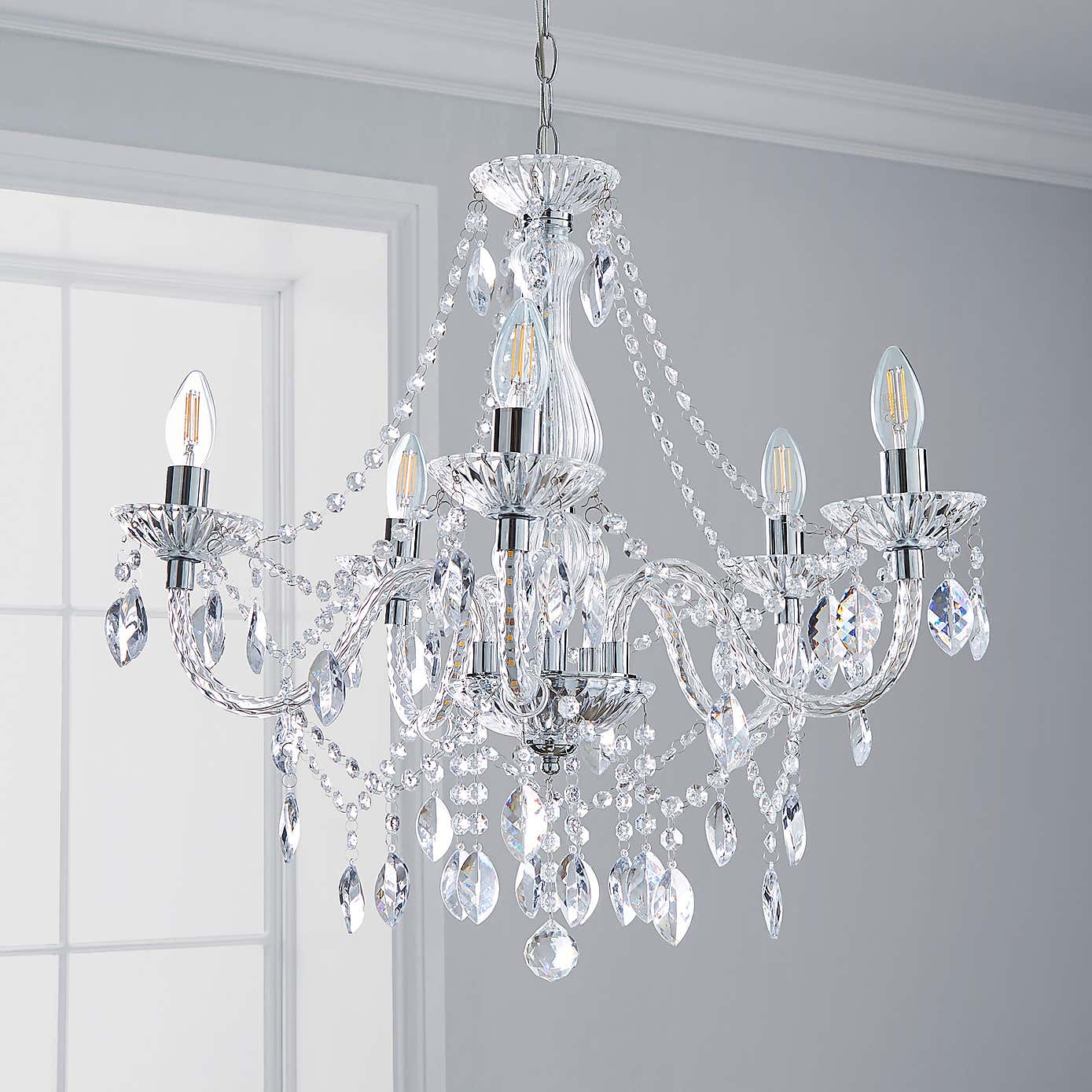 Marie Therese 5 Light Integrated LED Chrome Chandelier