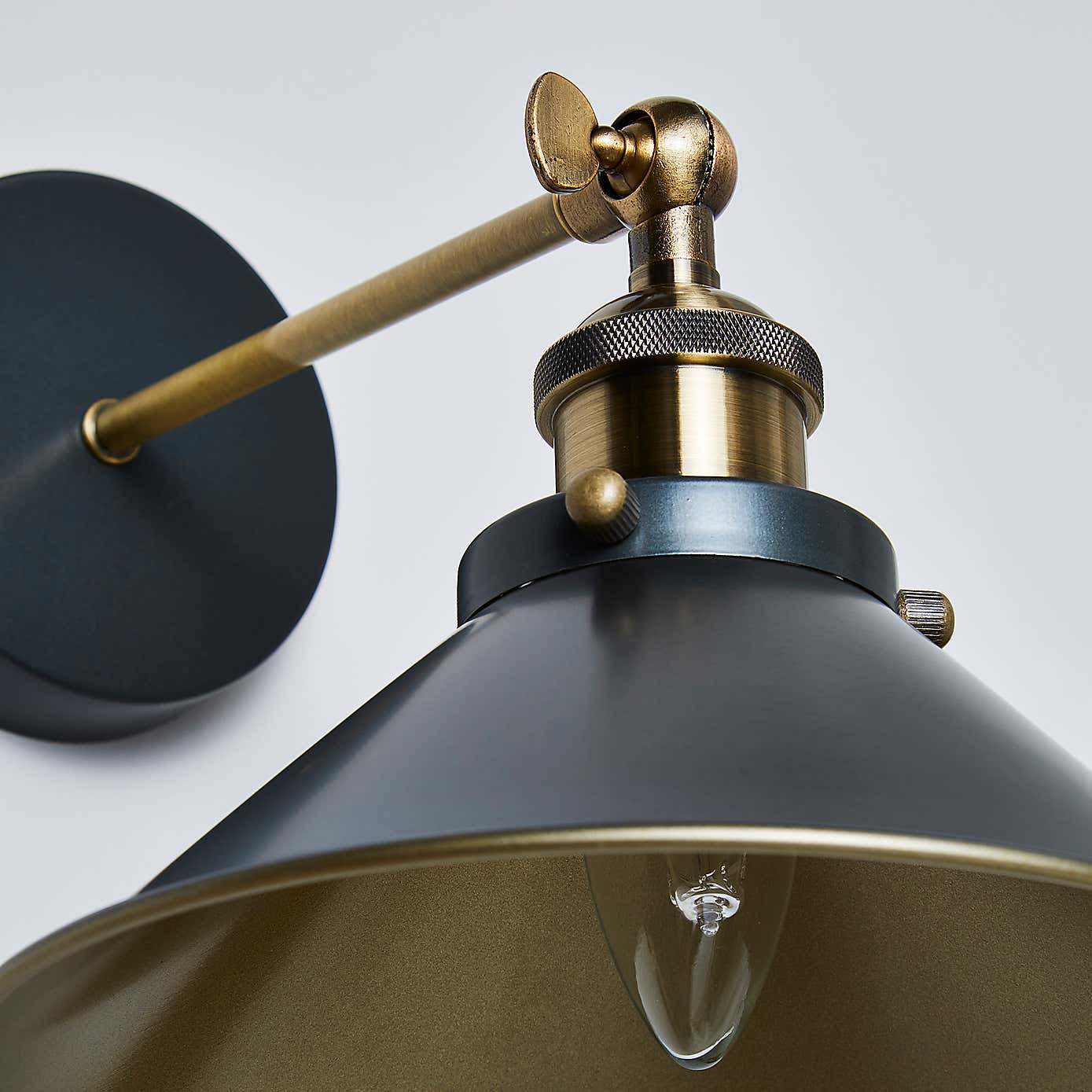 Logan Grey Industrial Wall Light Twin Pack