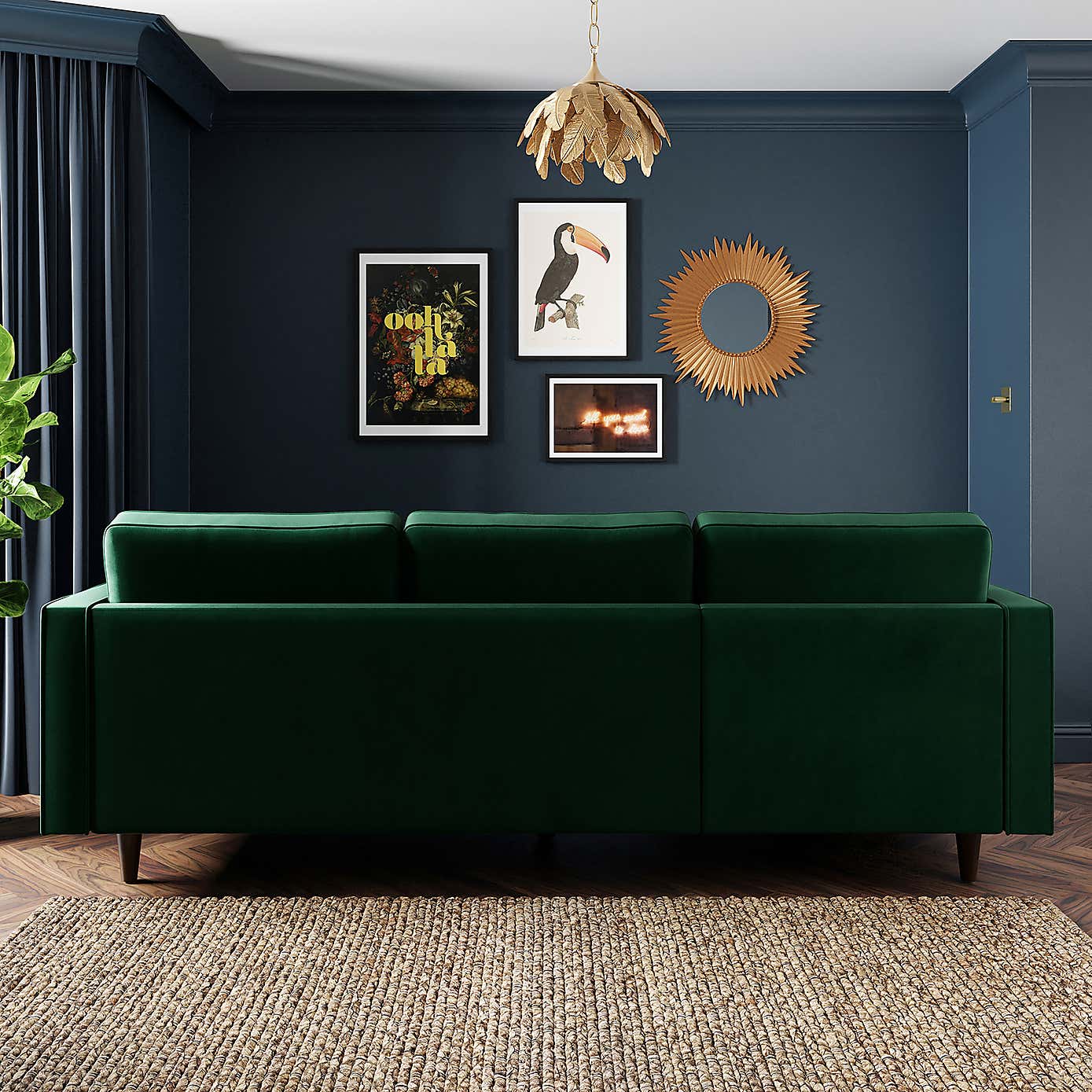 Zoe Velvet Left Hand Corner Sofa