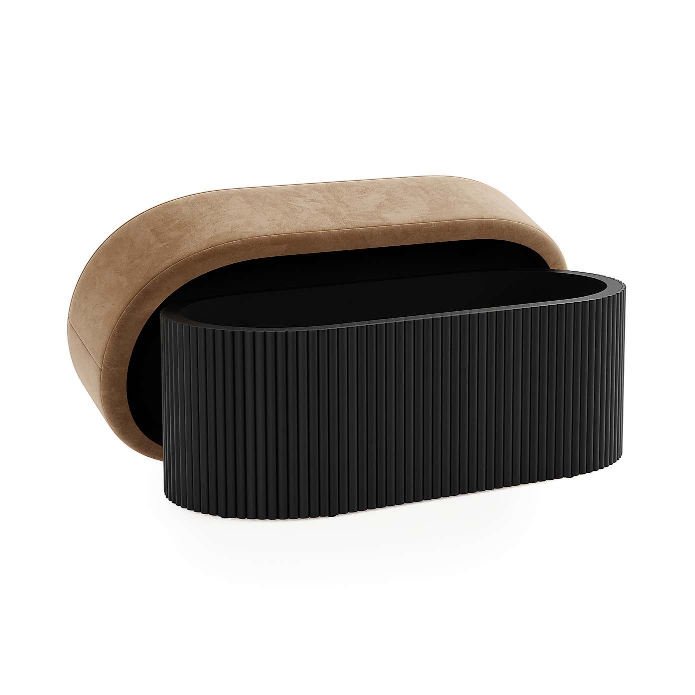 Amari Fluted Storage Ottoman