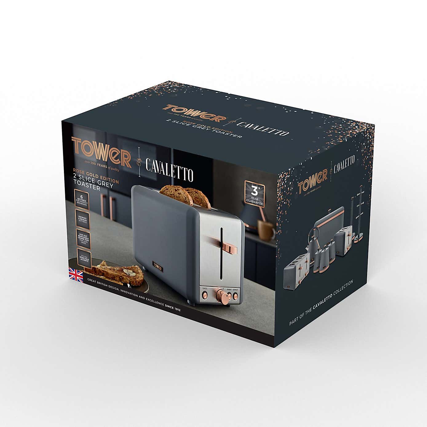 TOWER Cavaletto 2 Slice Toaster