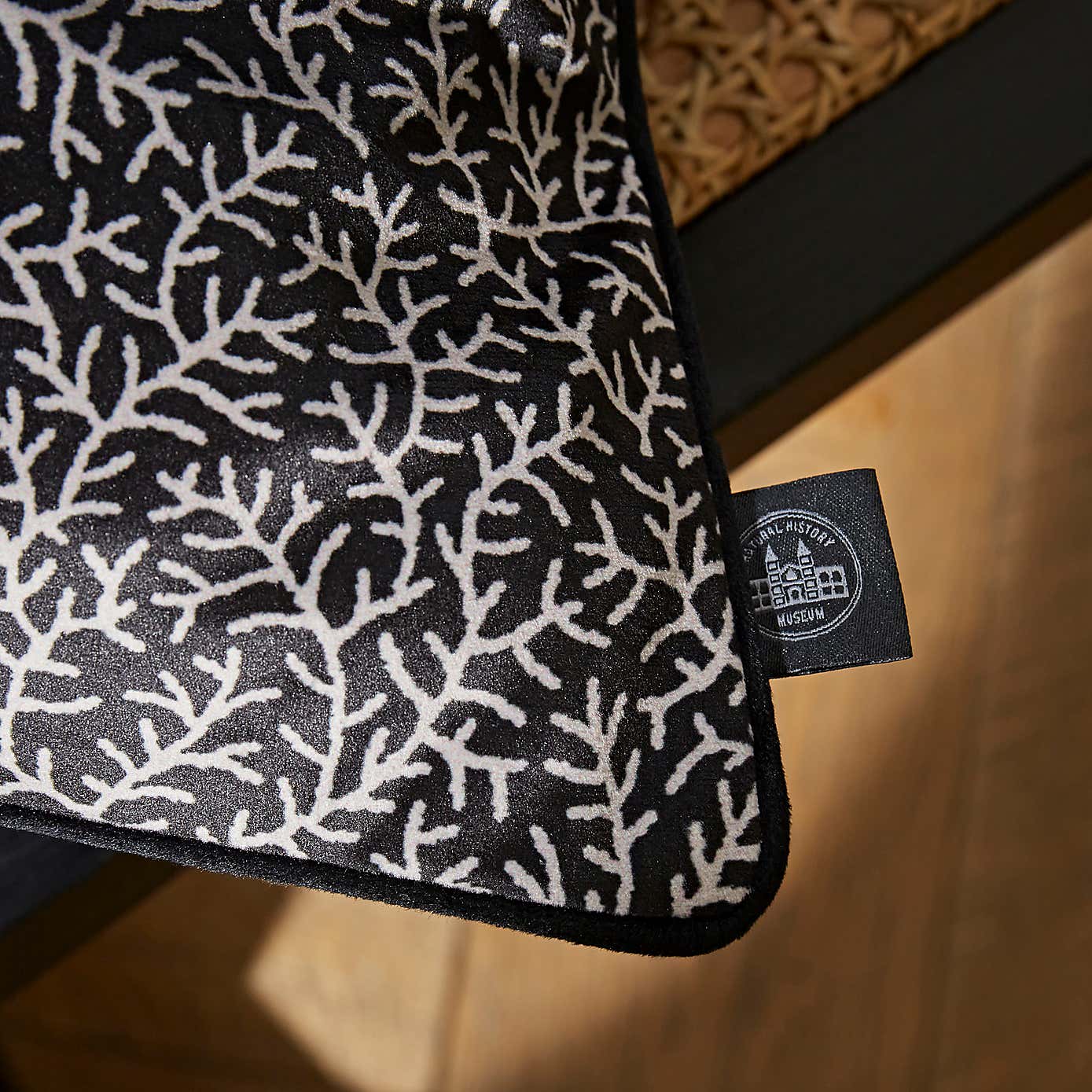 Ditsy Coral Monochrome Cushion