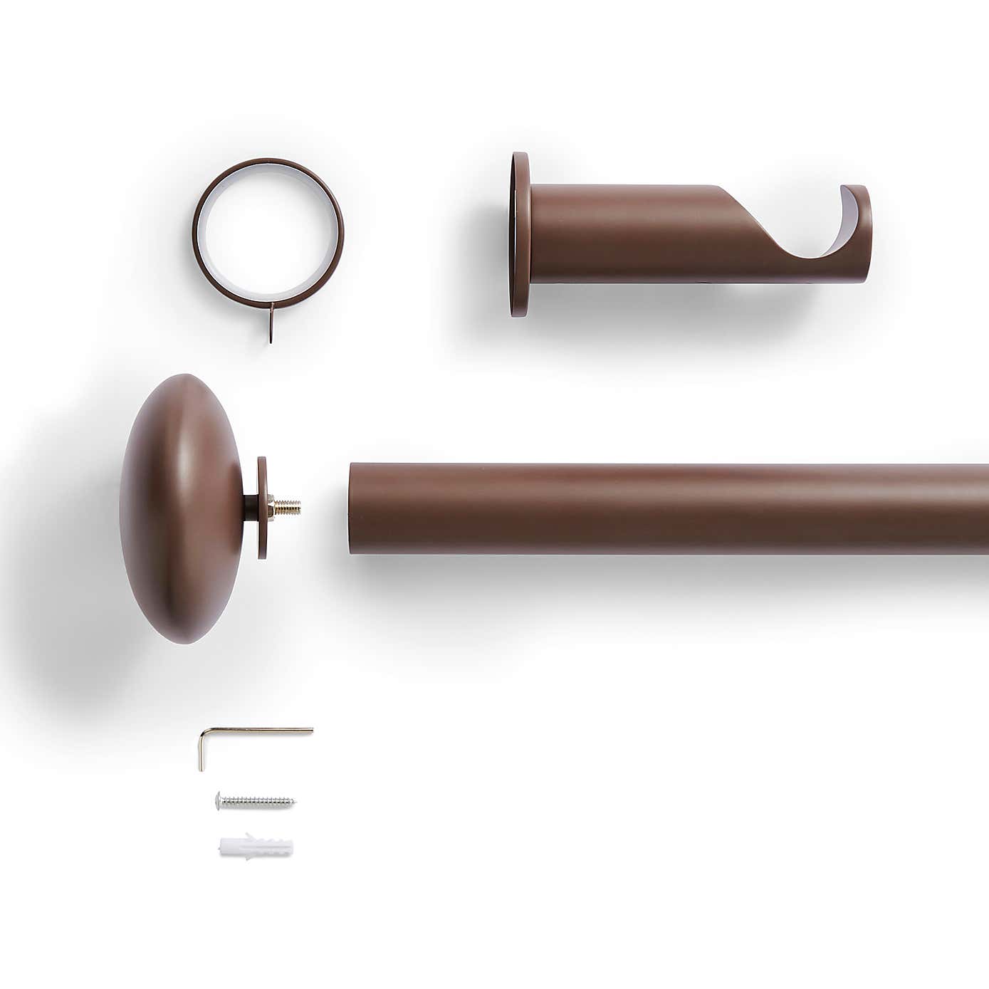 Pebble Fixed Metal Curtain Pole with Rings