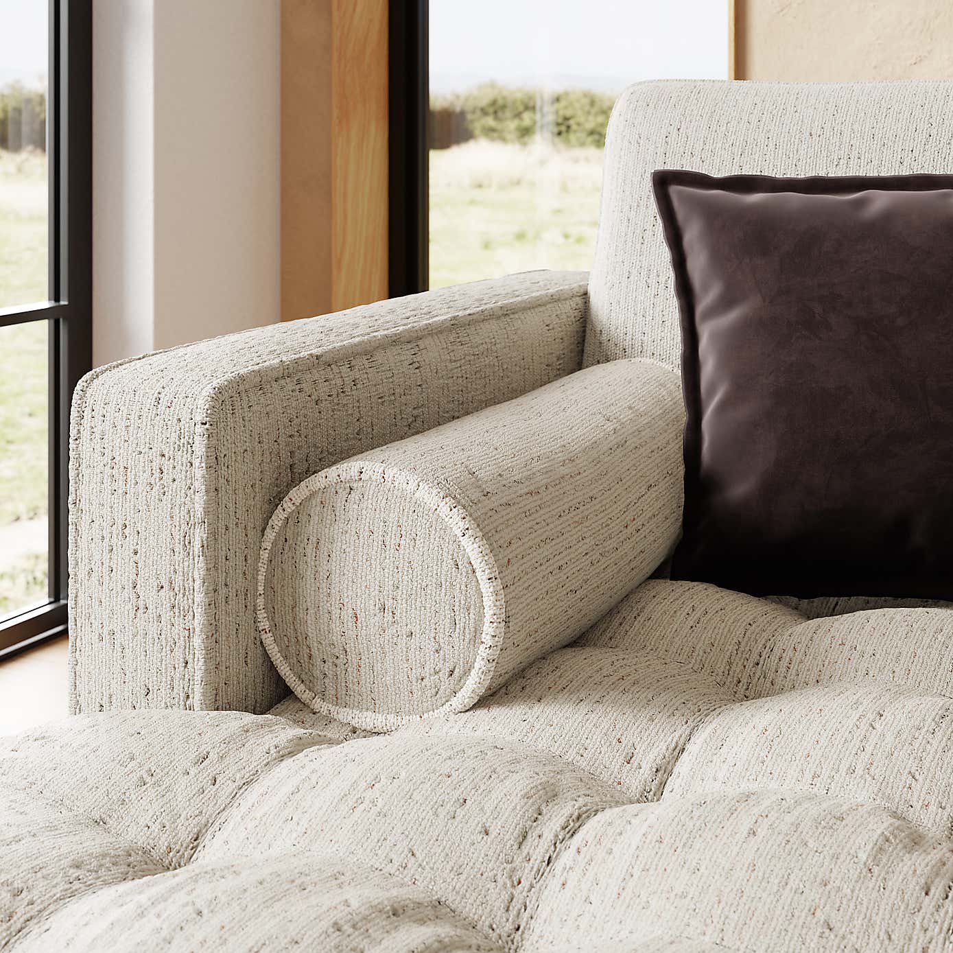 Zoe Boucle Fleck Corner Chaise Sofa