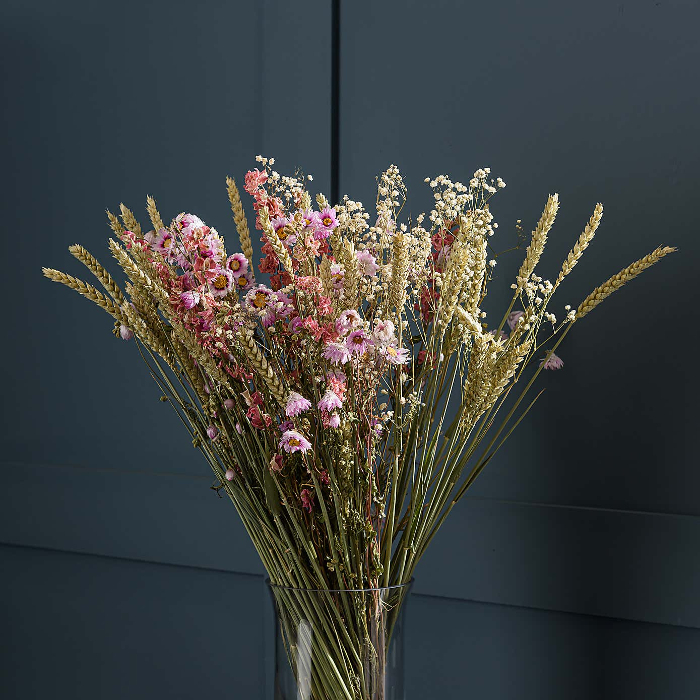 Dried Pink Delphinium Bouquet