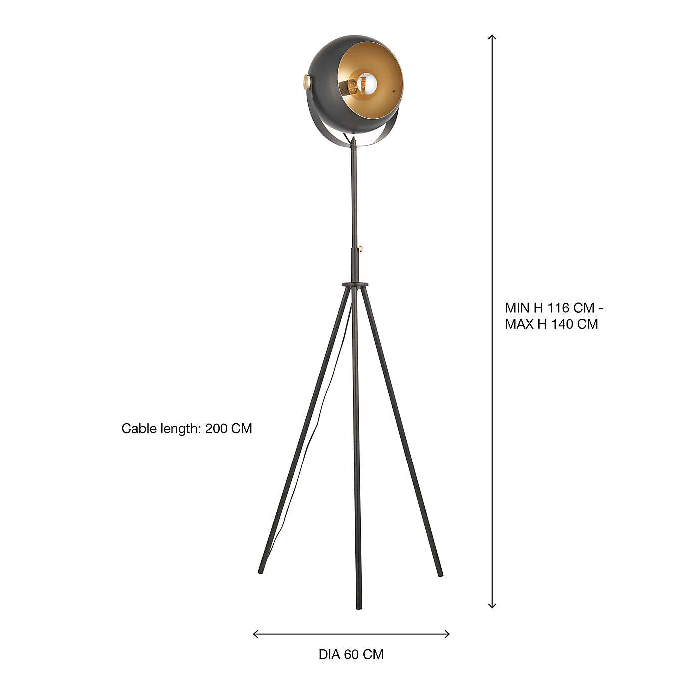 Olympya Industrial Metal Adjustable Floor Lamp
