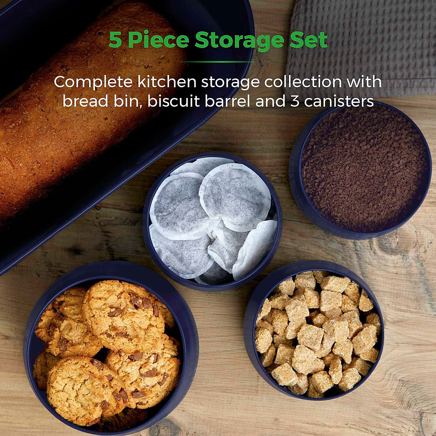 TOWER 5 Piece Round Canister Set