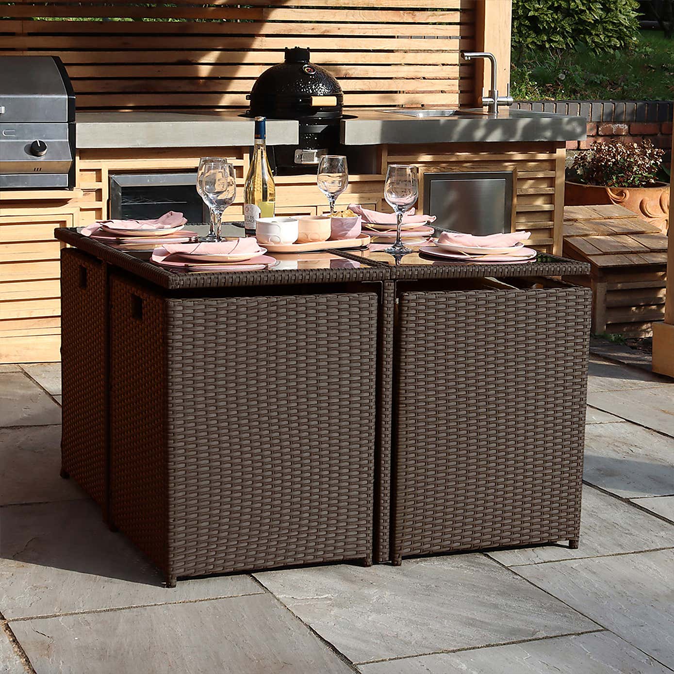 A.Mir Nevada 4 Seater Outdoor Cube Dining Set