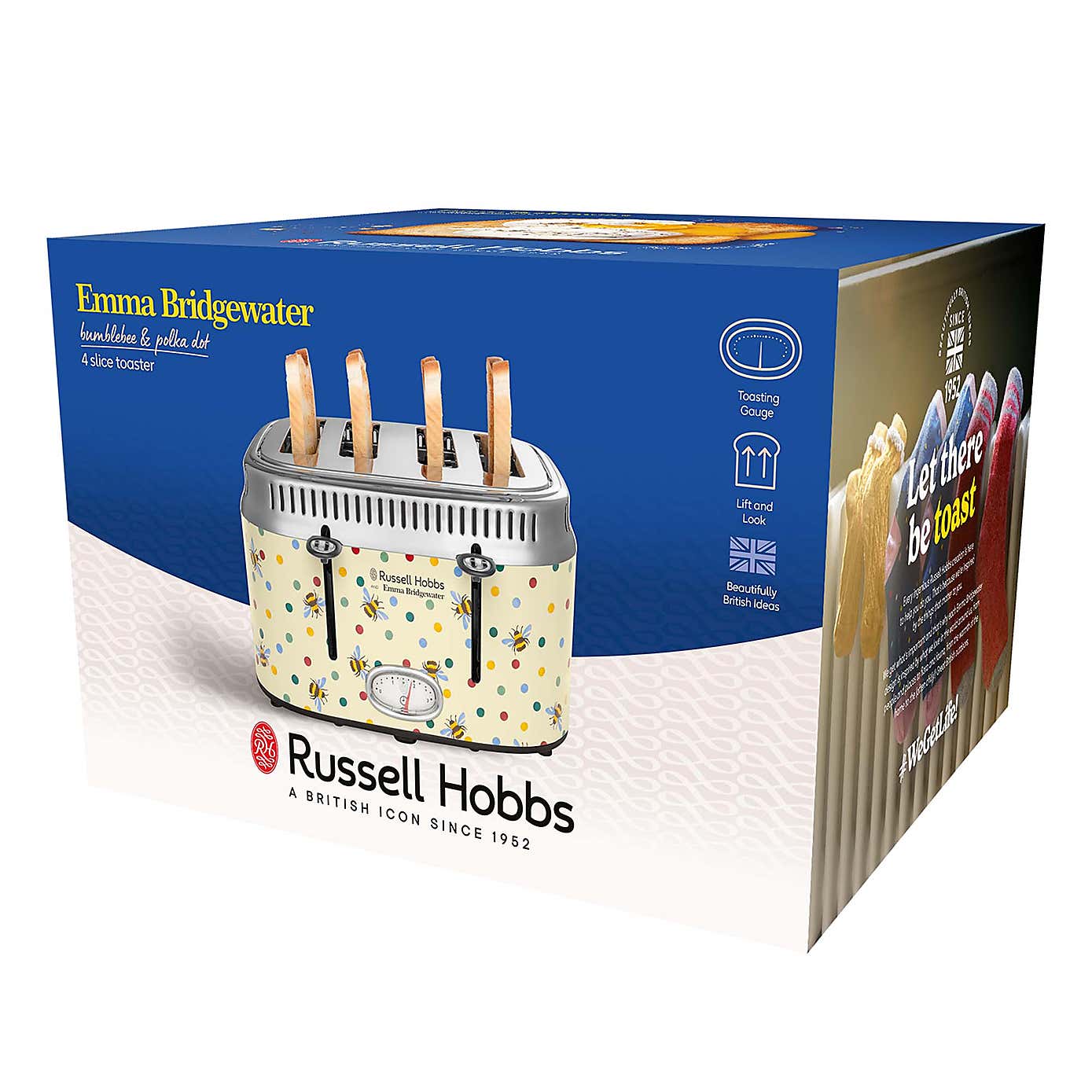 Russell Hobbs Emma Bridgewater Bee Polka Dot 4 Slice Toaster