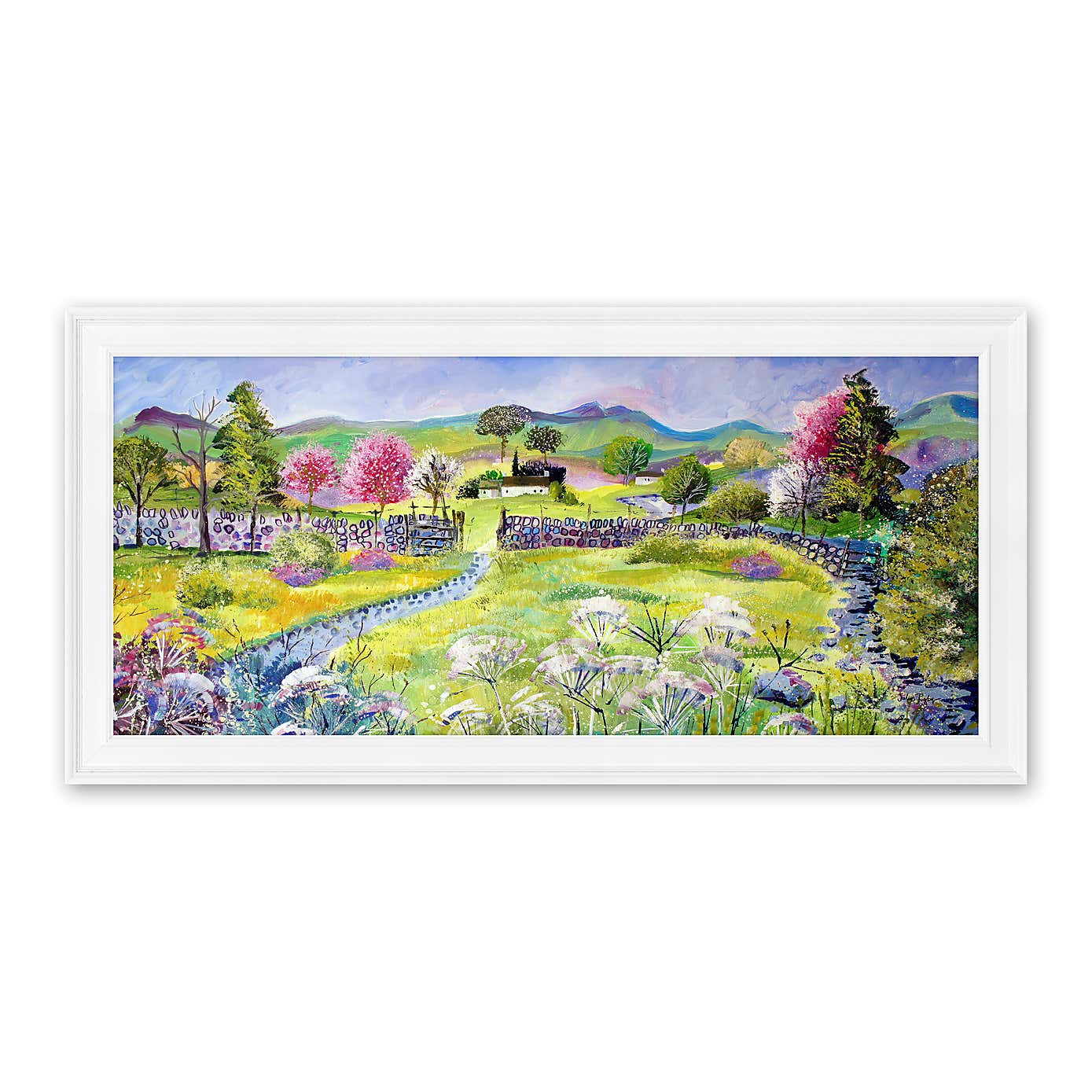 Springtime In The Hills In Blossom by Julia Rigby Framed Print