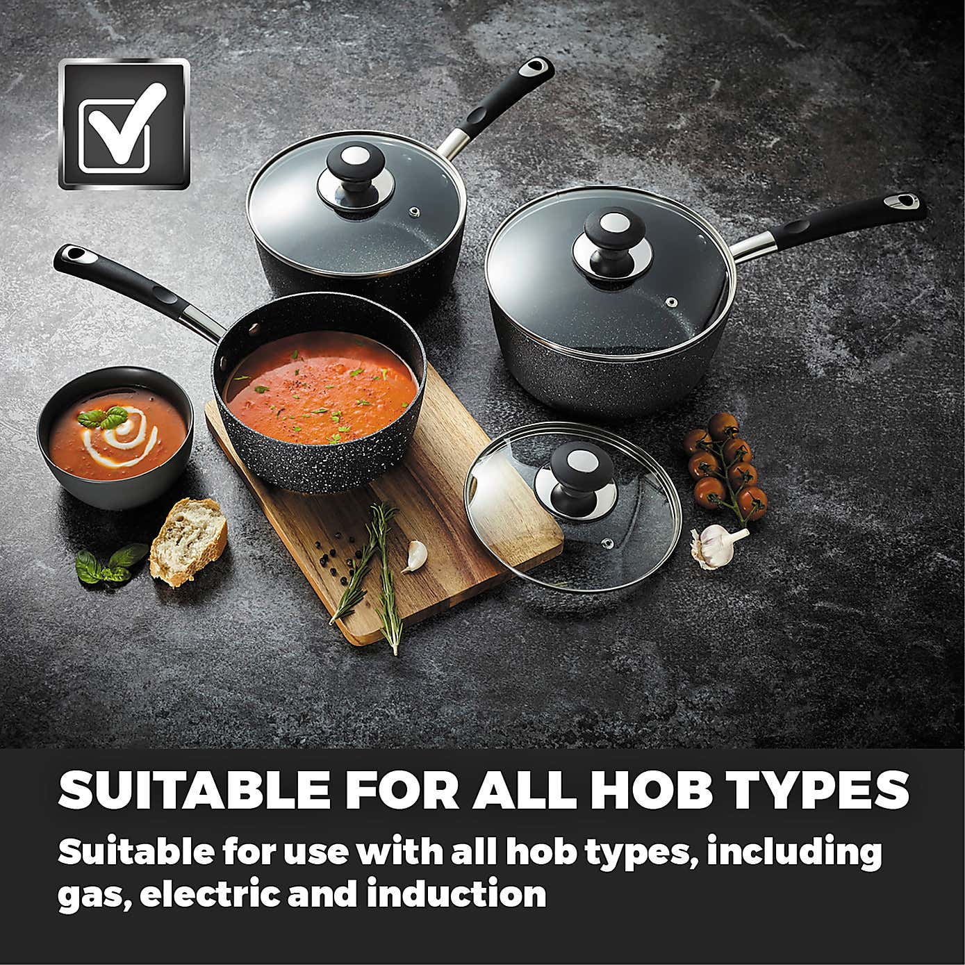 Tower Precision Non-Stick Aluminium 3 Piece Saucepan Set