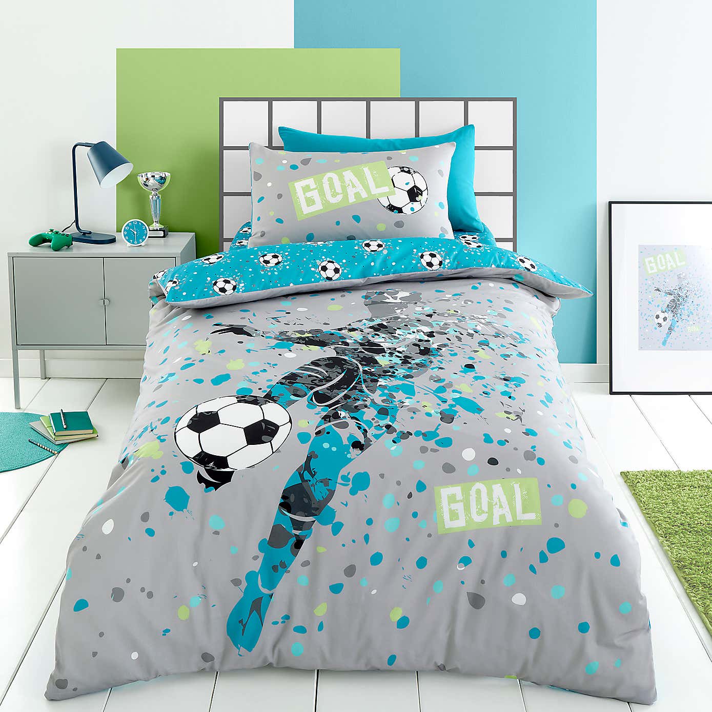 Football Goal Duvet Cover & Pillowcase Set