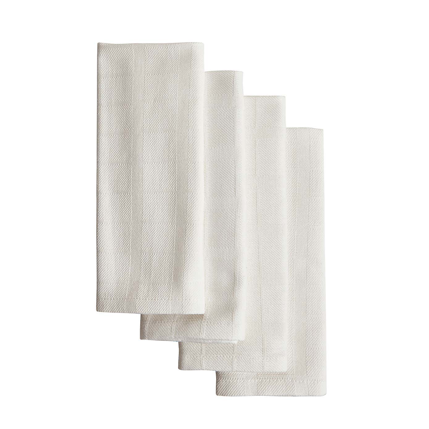 Set of 4 White Cotton Napkins