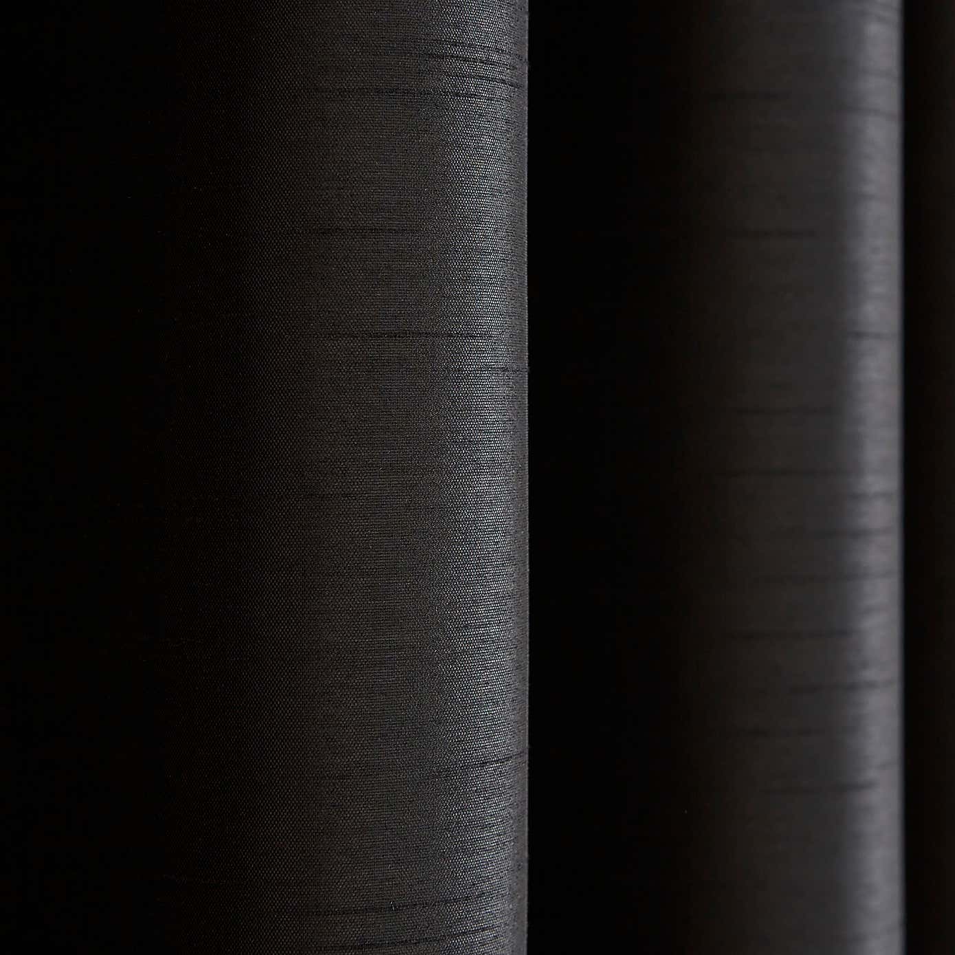 Novanna Faux Silk Blackout Pencil Pleat Curtains