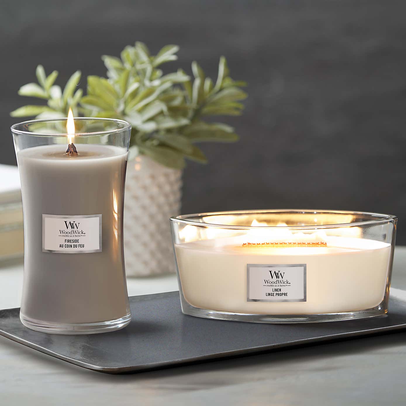 Woodwick Linen Ellipse Candle