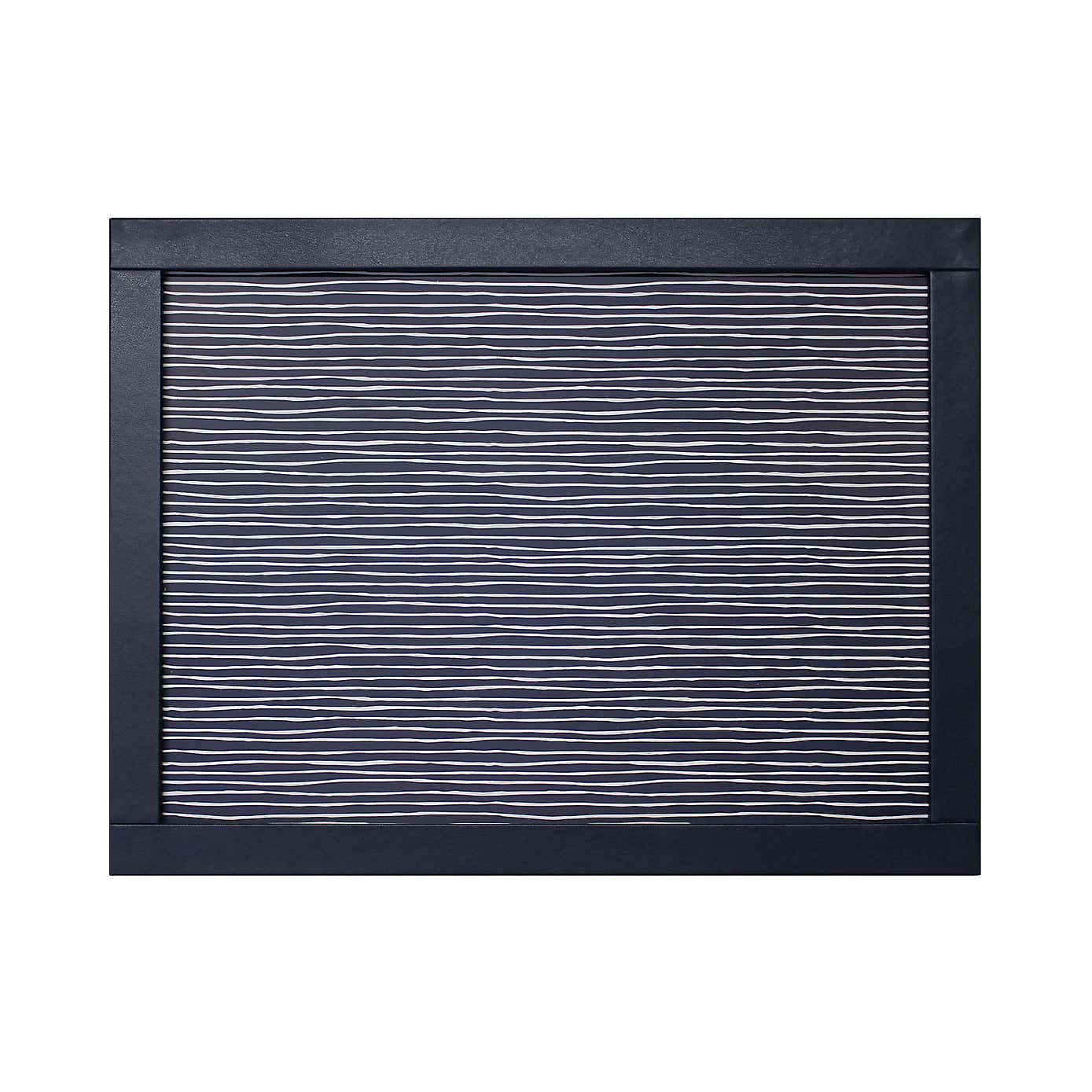 Striped Navy Rectanglular Laptray