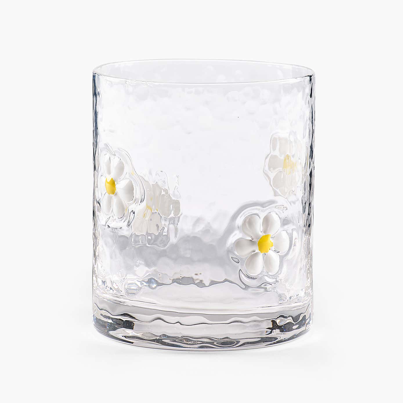 White Daisy Pressed Tumbler