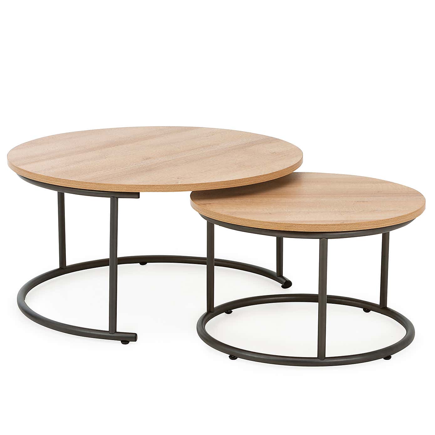 Fulton Oak Effect Set of 2 Coffee Tables