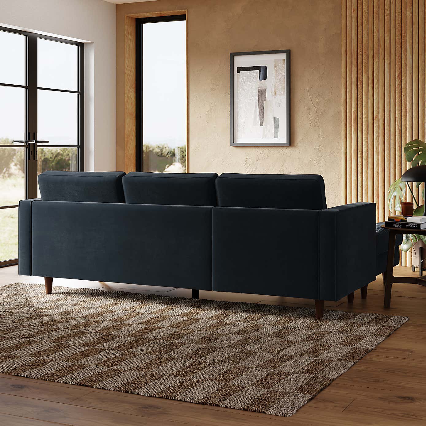 Zoe Casual Sit Velvet Corner Chaise Sofa