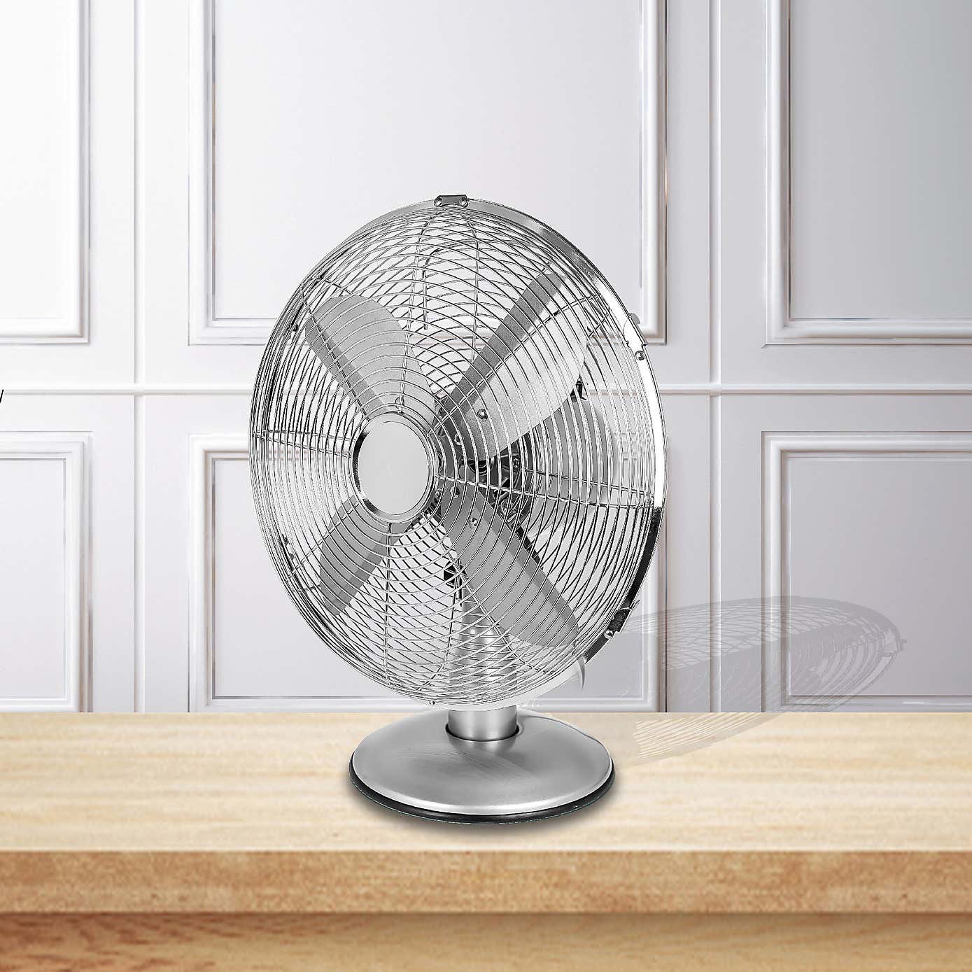 Chrome Classic 12 Inch Desk Fan