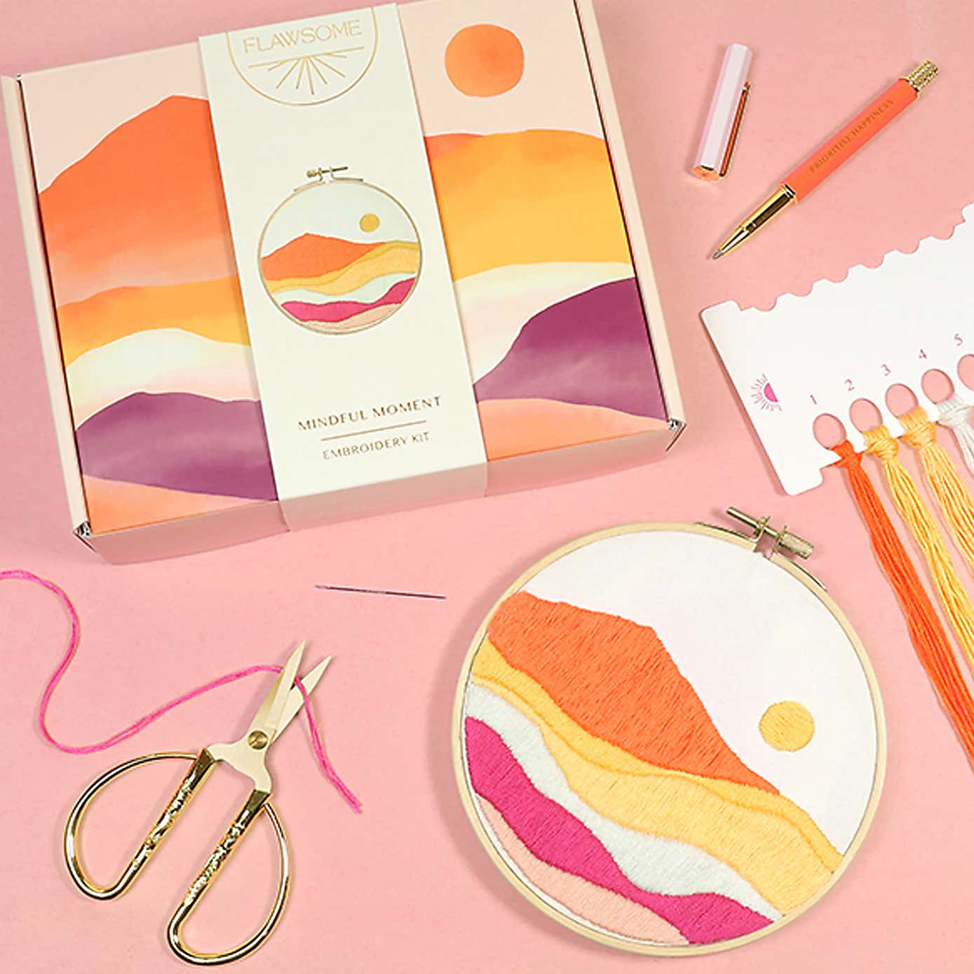 Flawsome Abstract Sunset Embroidery Kit