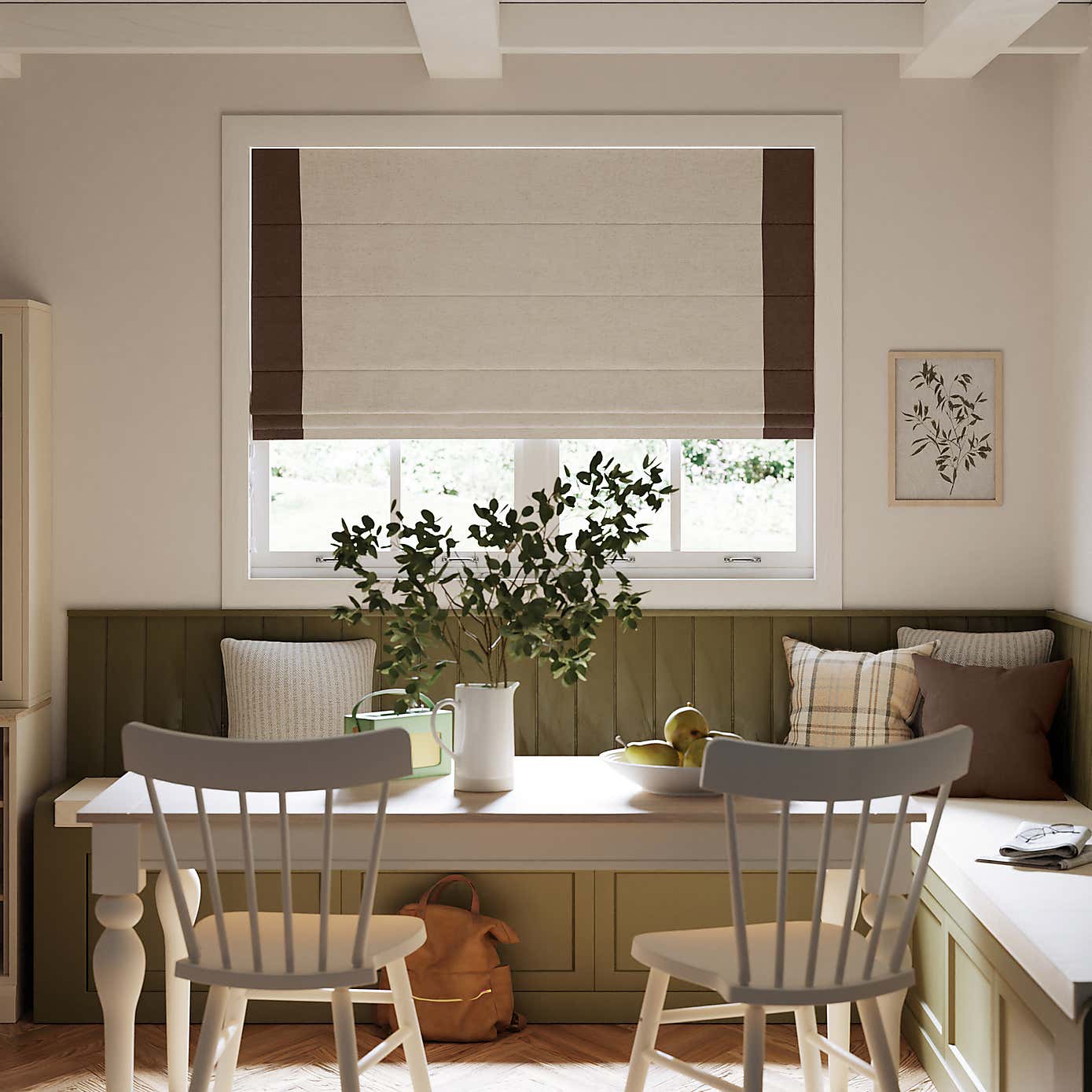 Luna Bordered Blackout Roman Blind
