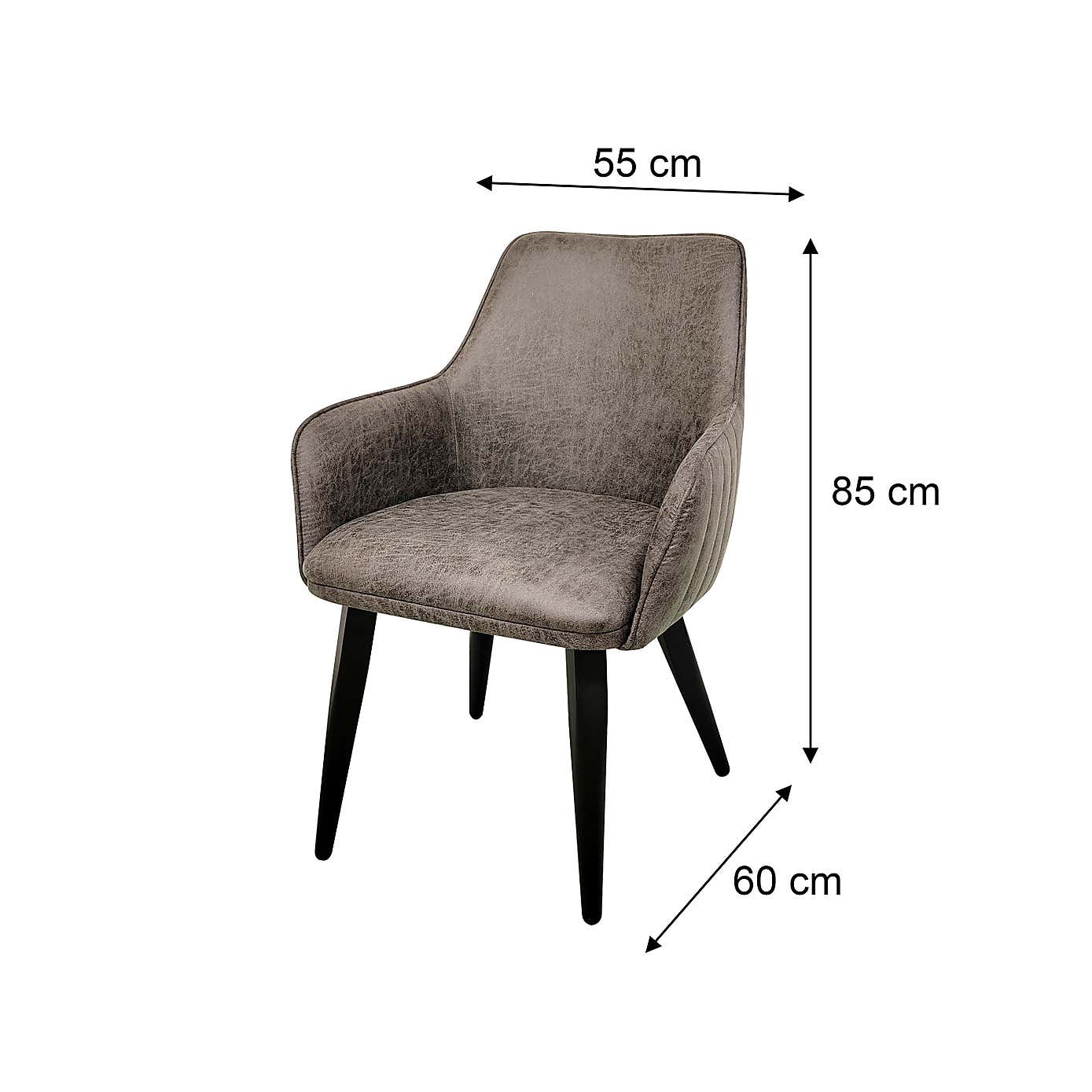 Indus Valley Logan 6 Seater Dining Table With 6 Faux Leather Chairs