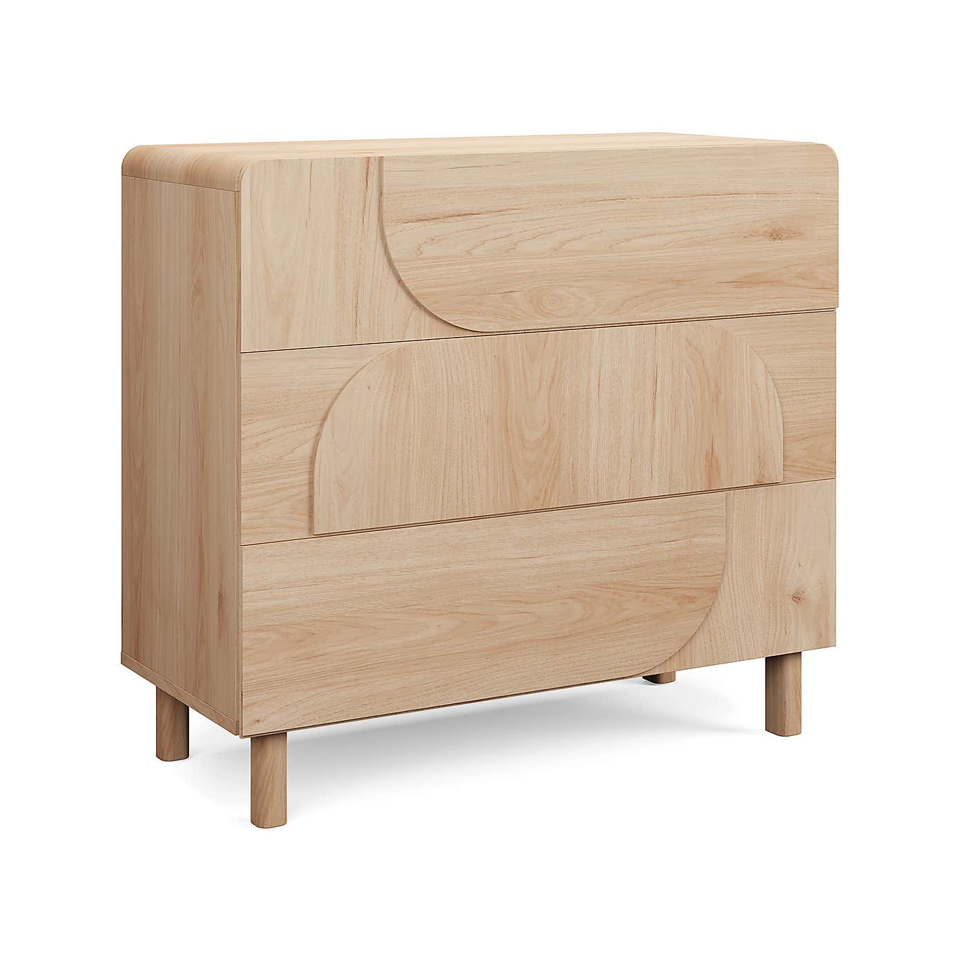 Aldo 3 Drawer Chest, Light Oak