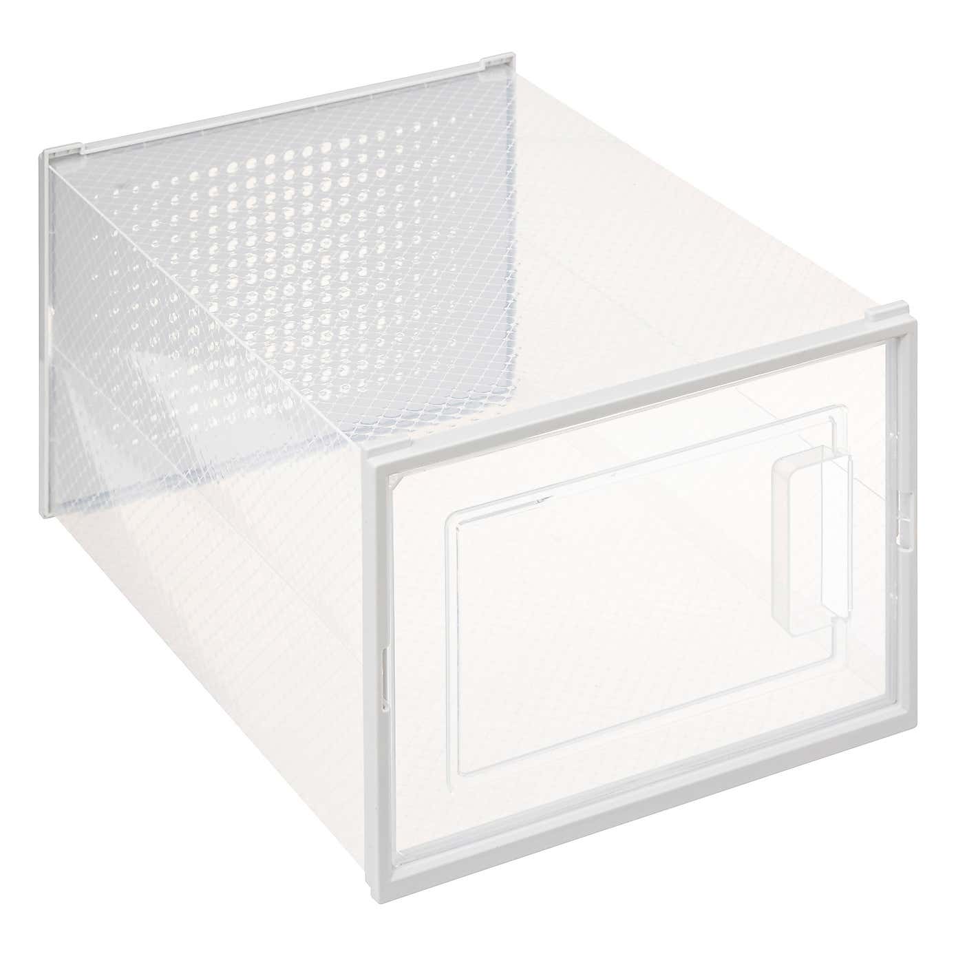 Set of 2 Stackable Clear Shoe Boxes