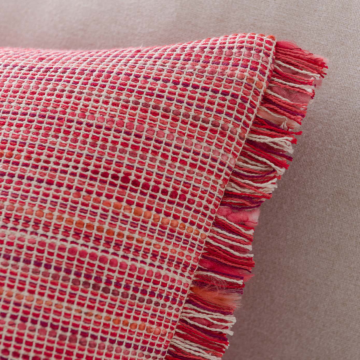 Ava Flat Weave Cotton Square Cushion