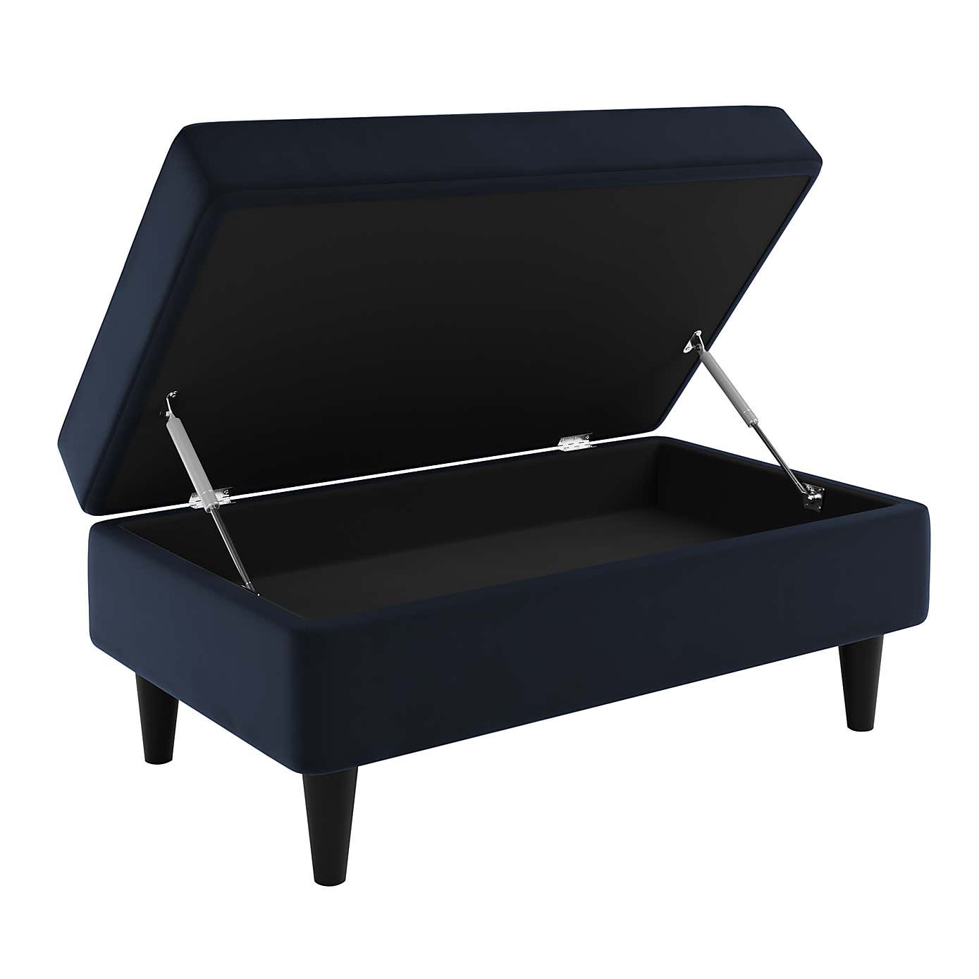 Zoe Velvet Storage Footstool