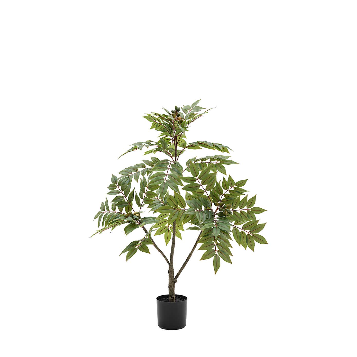Artificial Small Chinese White Olive Tree in Black Plant Pot