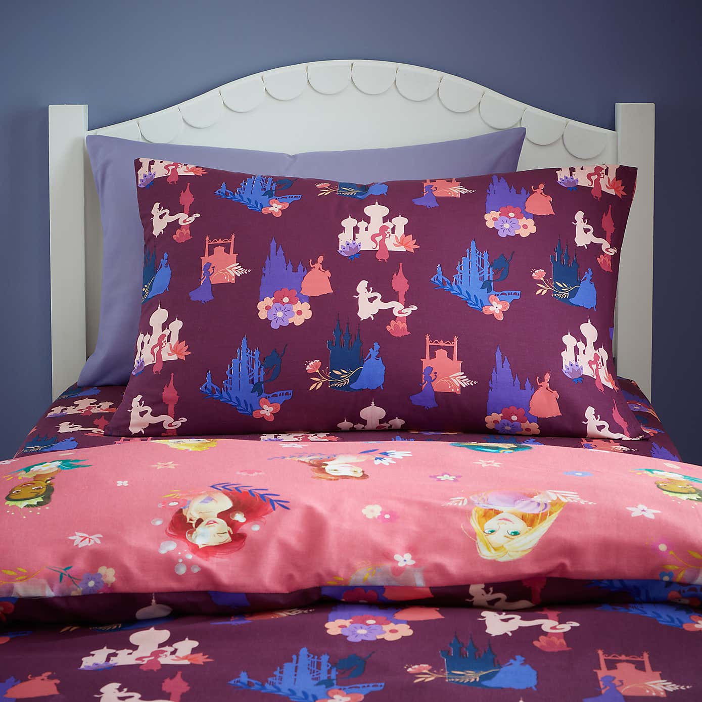 Pink Disney Princess Duvet Cover and Pillowcase Set